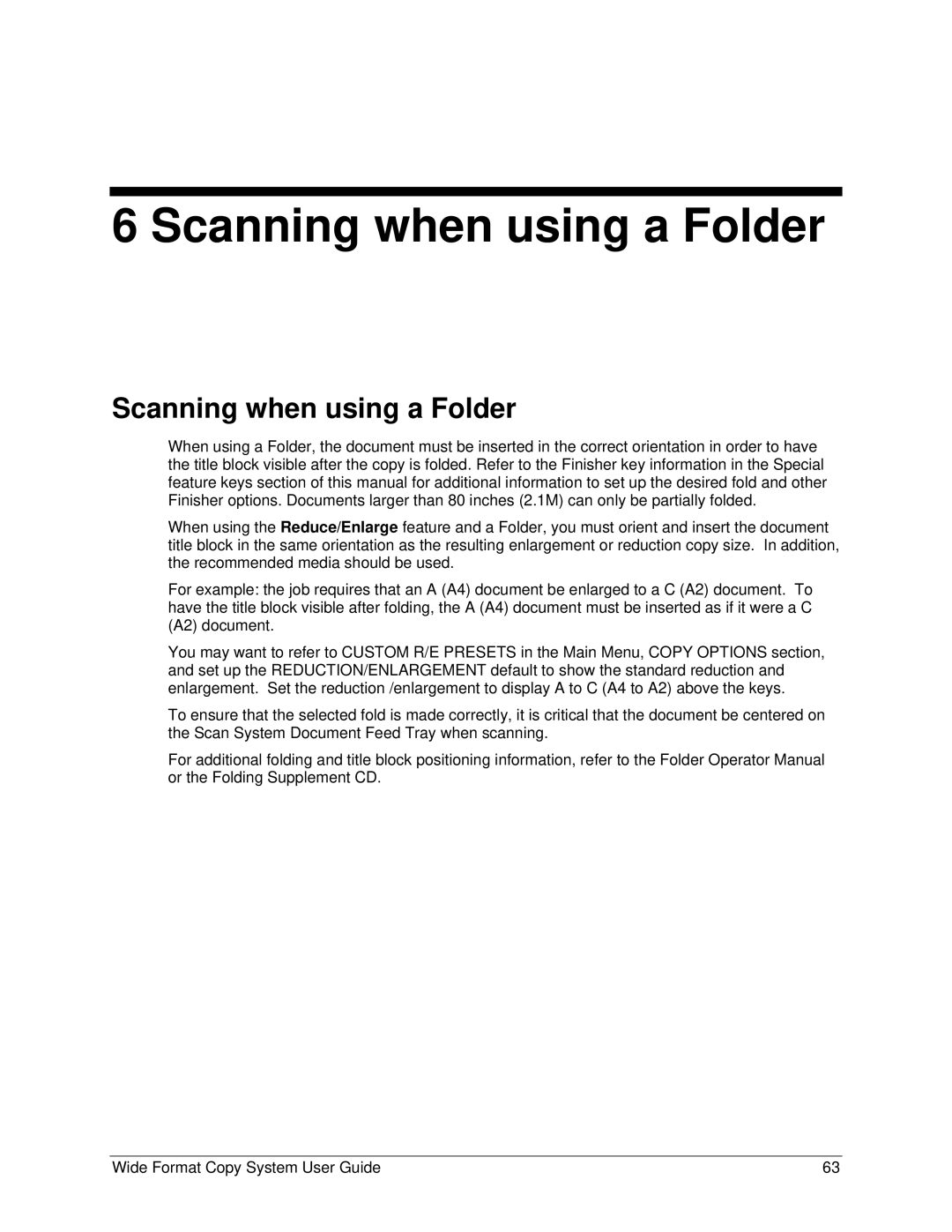 Xerox 5101, 6279 manual Scanning when using a Folder 