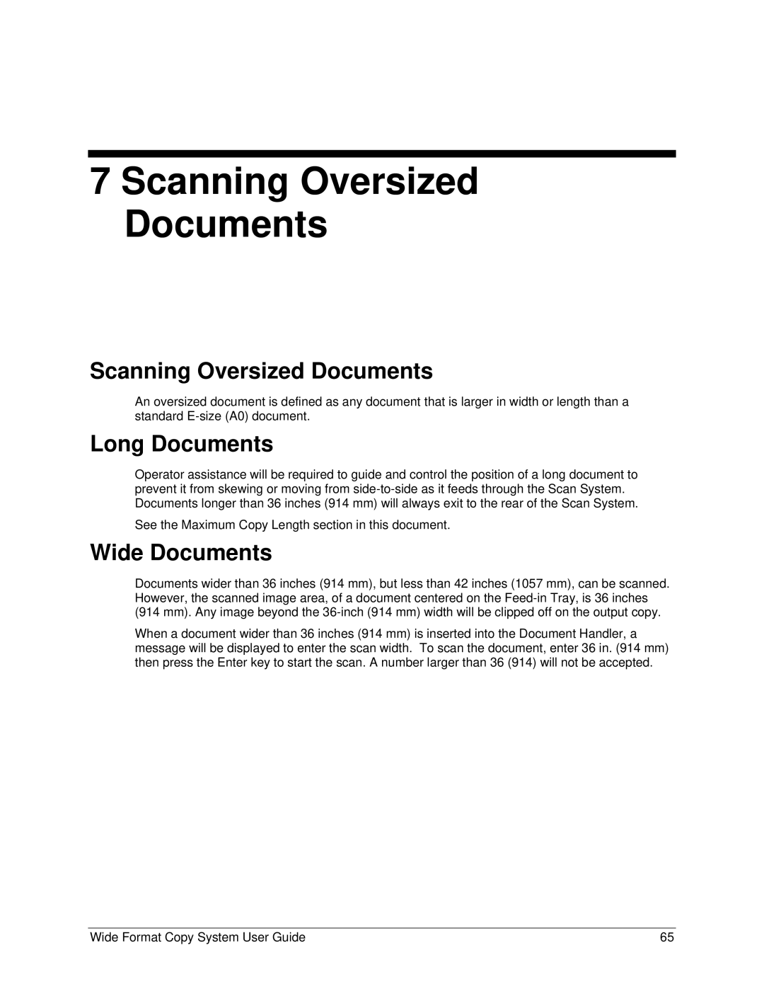 Xerox 5101, 6279 manual Scanning Oversized Documents, Long Documents, Wide Documents 