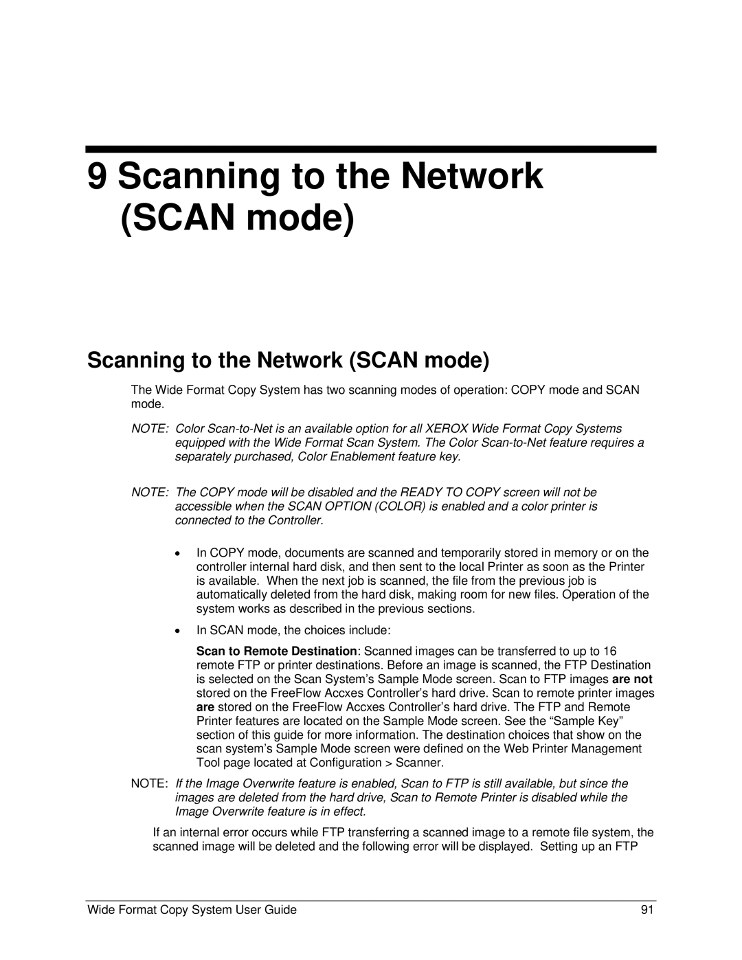 Xerox 5101, 6279 manual Scanning to the Network Scan mode 