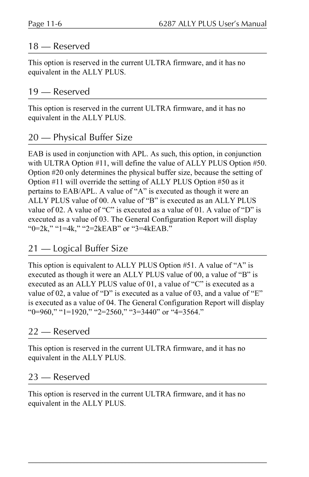 Xerox 6287 user manual Physical Buffer Size 