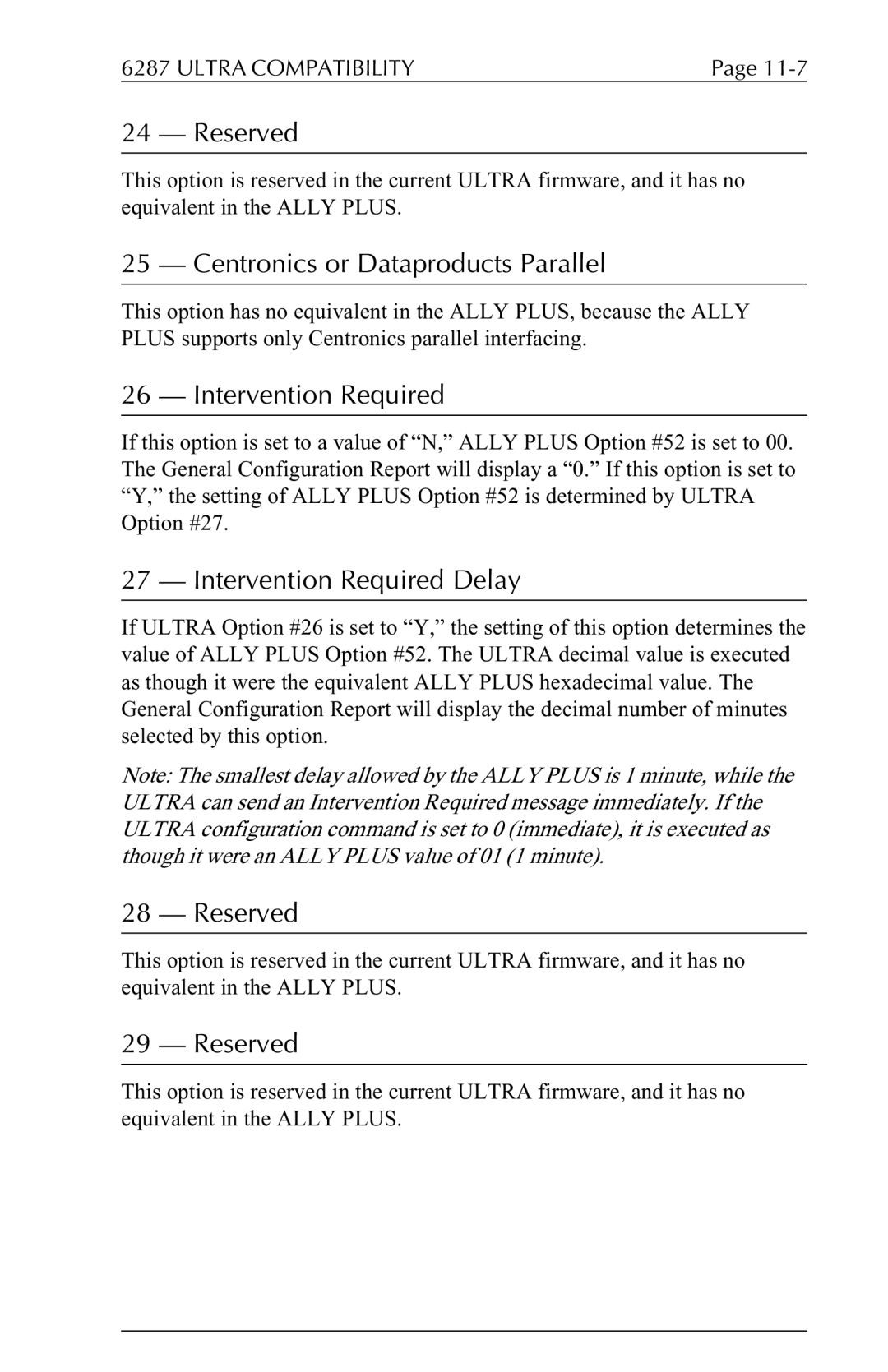 Xerox 6287 user manual Centronics or Dataproducts Parallel, Intervention Required Delay 