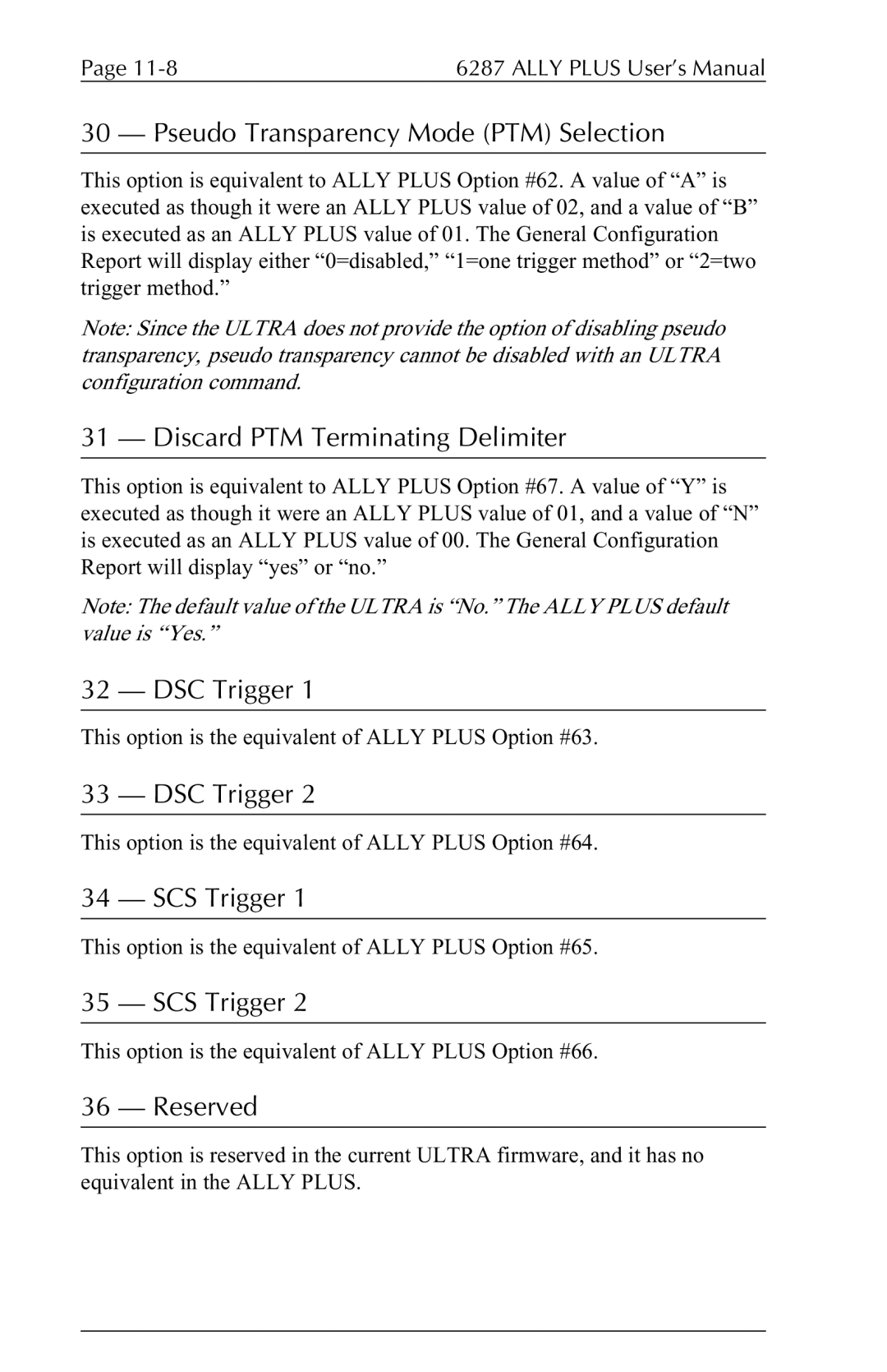 Xerox 6287 user manual Pseudo Transparency Mode PTM Selection, Discard PTM Terminating Delimiter, DSC Trigger, SCS Trigger 