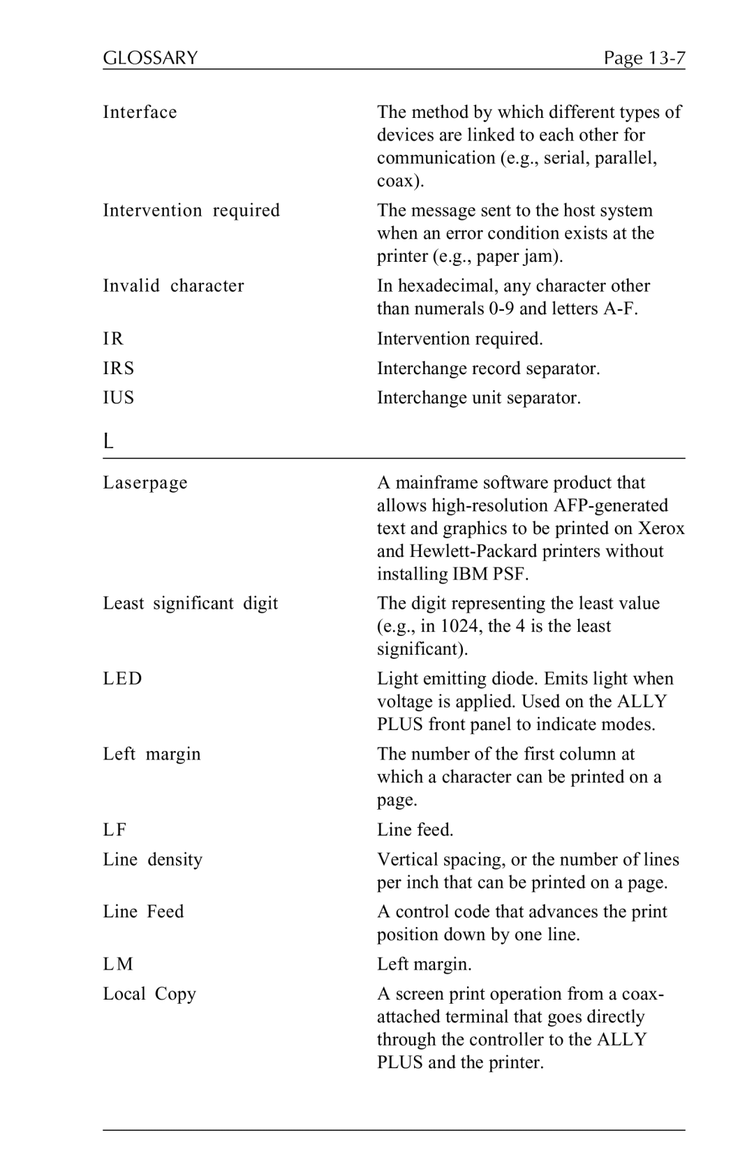 Xerox 6287 user manual Irs, Ius, Led 
