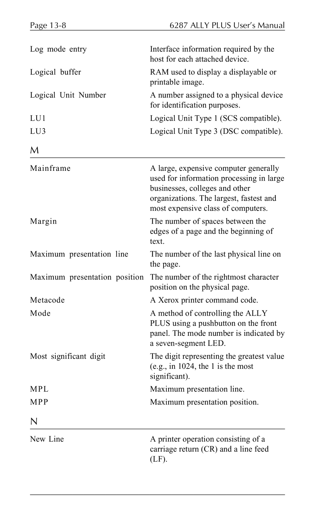 Xerox 6287 user manual LU1, LU3 