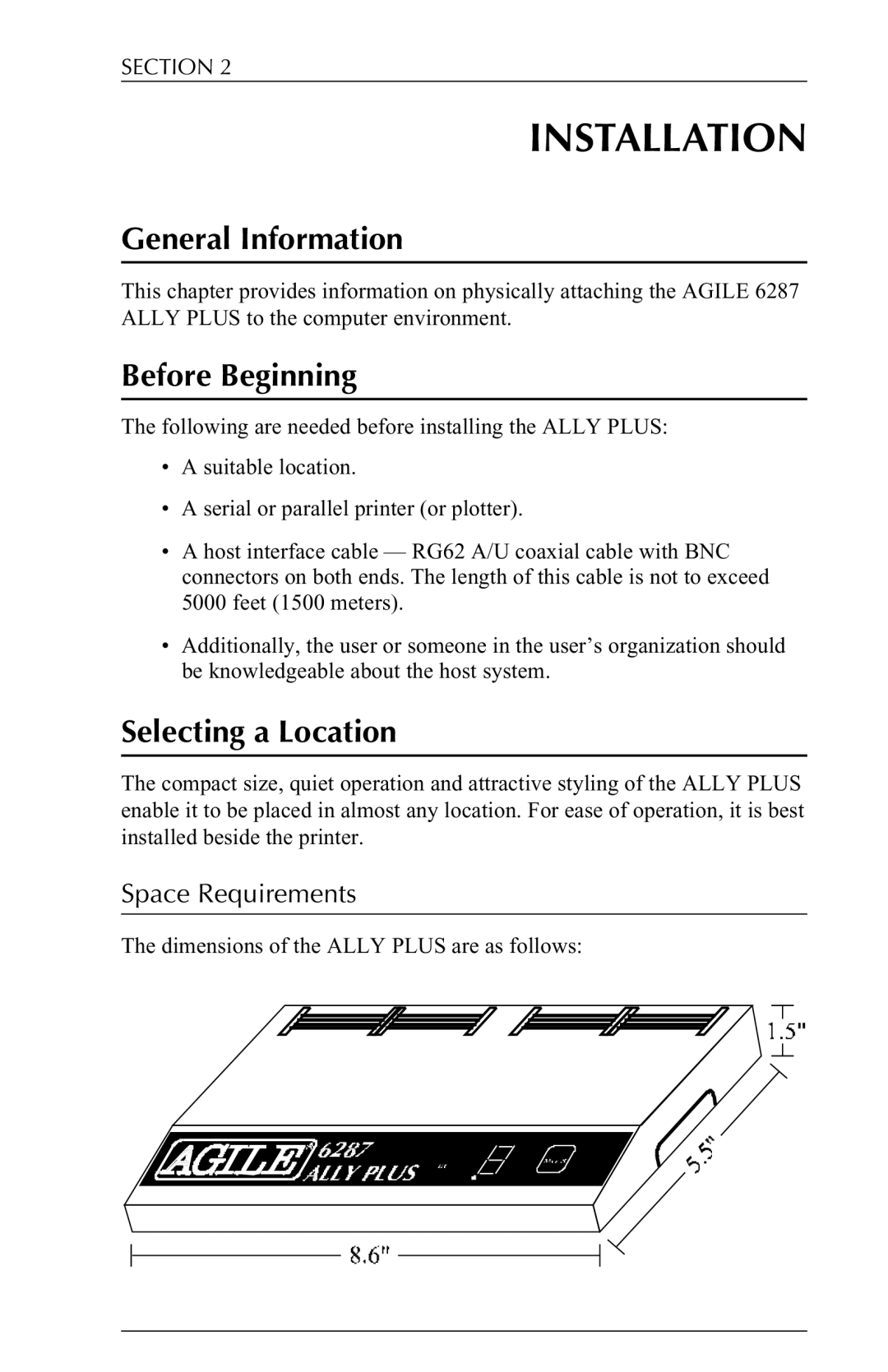 Xerox 6287 user manual Before Beginning, Selecting a Location, Space Requirements 