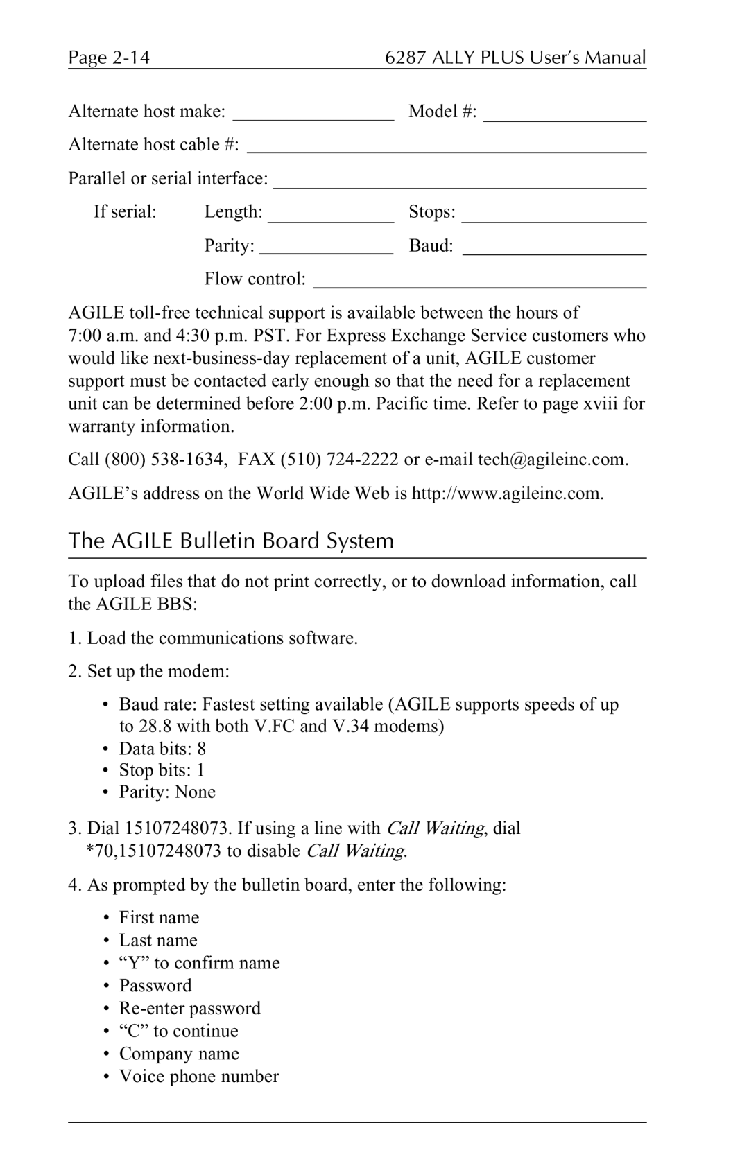 Xerox 6287 user manual Agile Bulletin Board System 