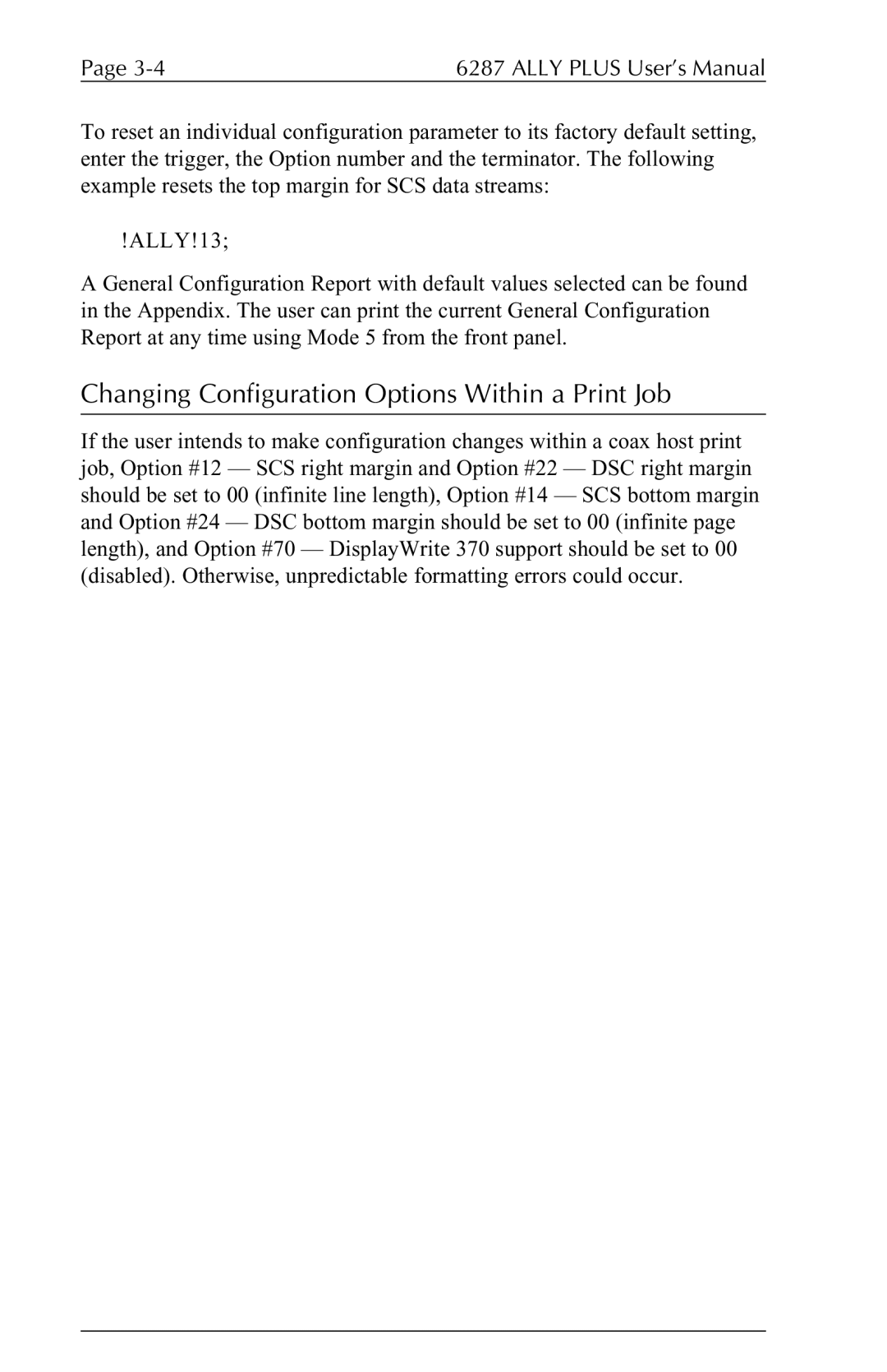 Xerox 6287 user manual Changing Configuration Options Within a Print Job 