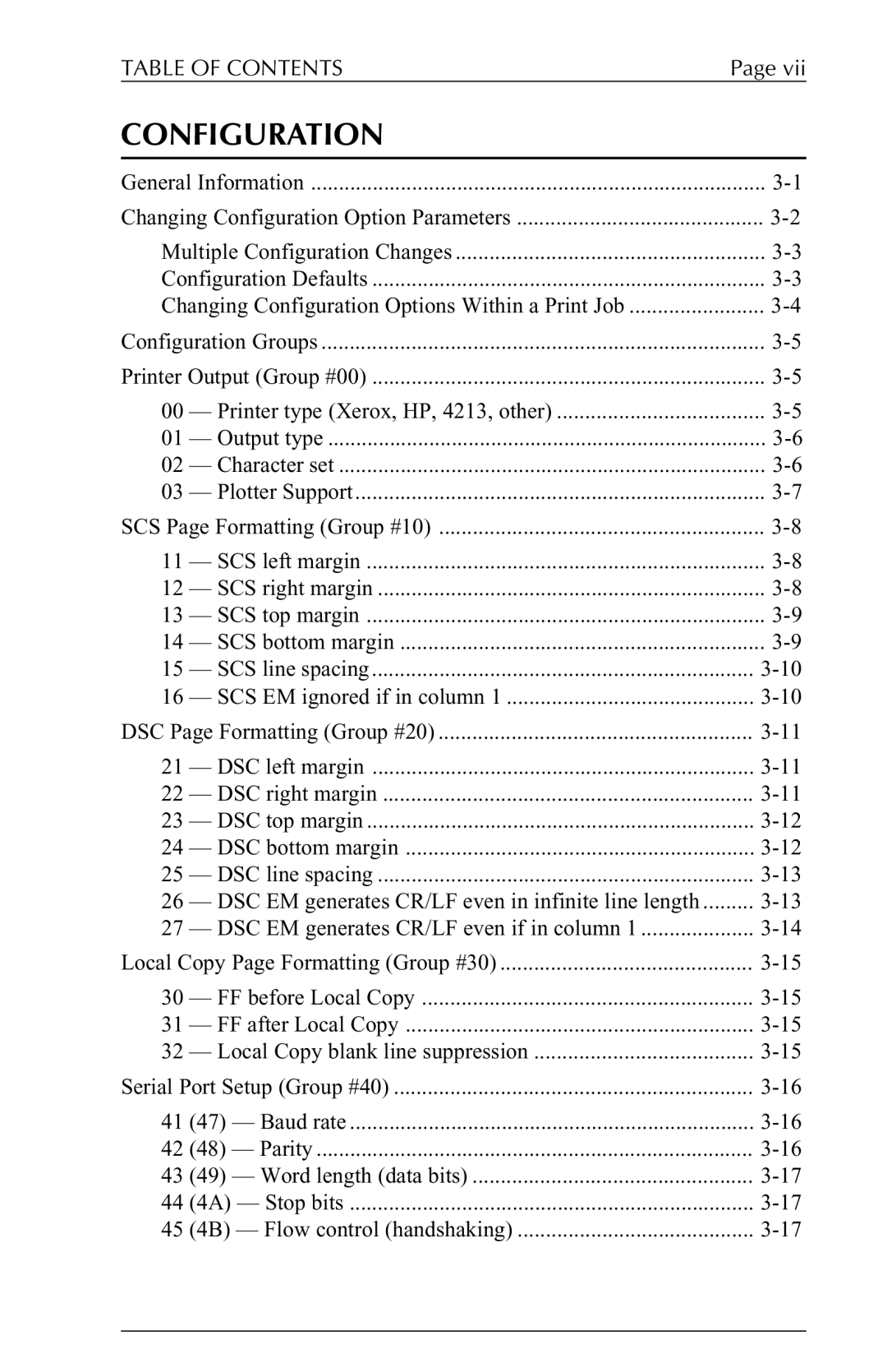 Xerox 6287 user manual Configuration 