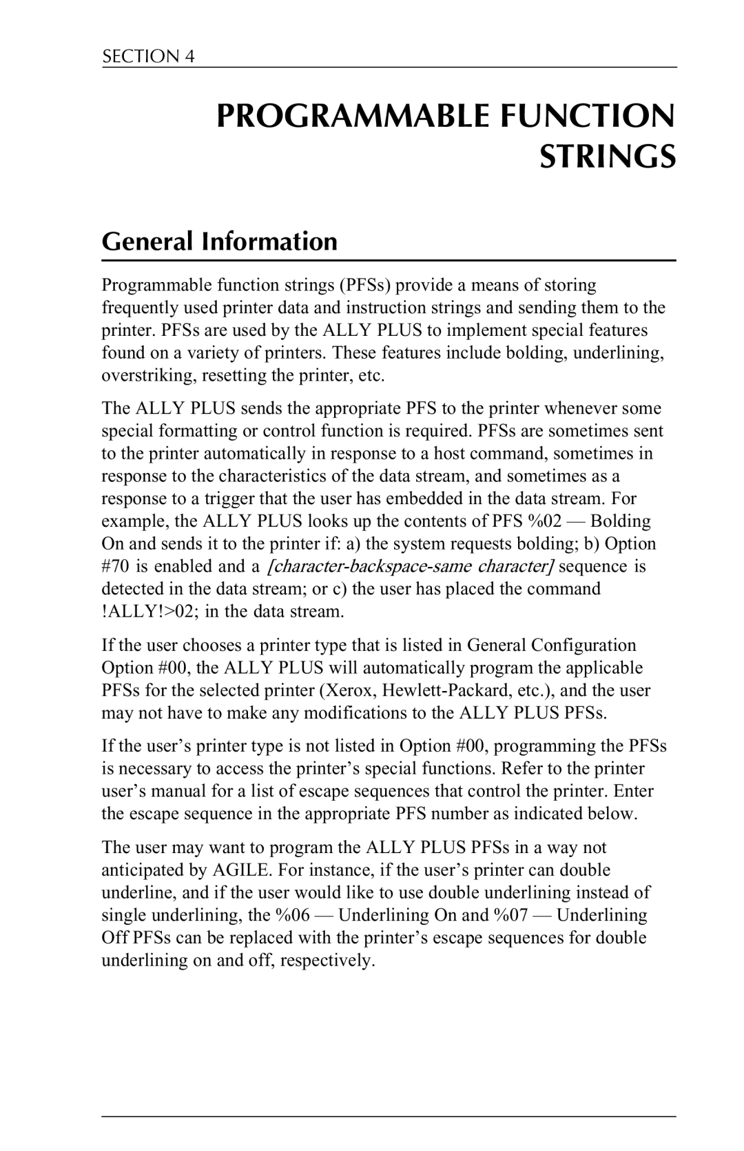 Xerox 6287 user manual Programmable Function Strings 