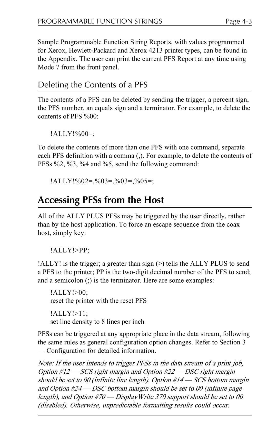 Xerox 6287 user manual Accessing PFSs from the Host, Deleting the Contents of a PFS 