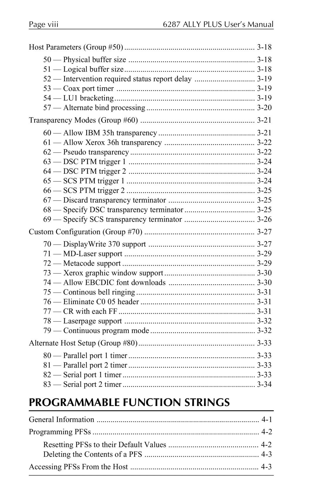 Xerox 6287 user manual Programmable Function Strings 