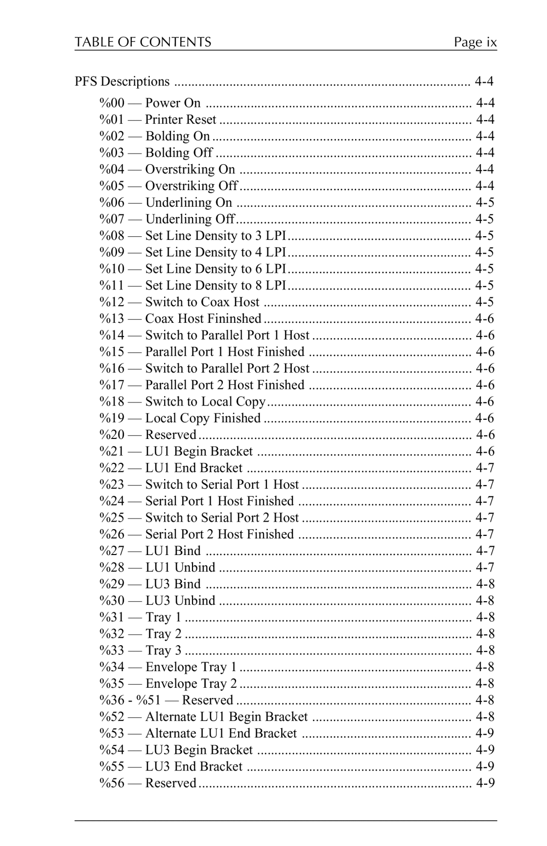 Xerox 6287 user manual Table of Contents 