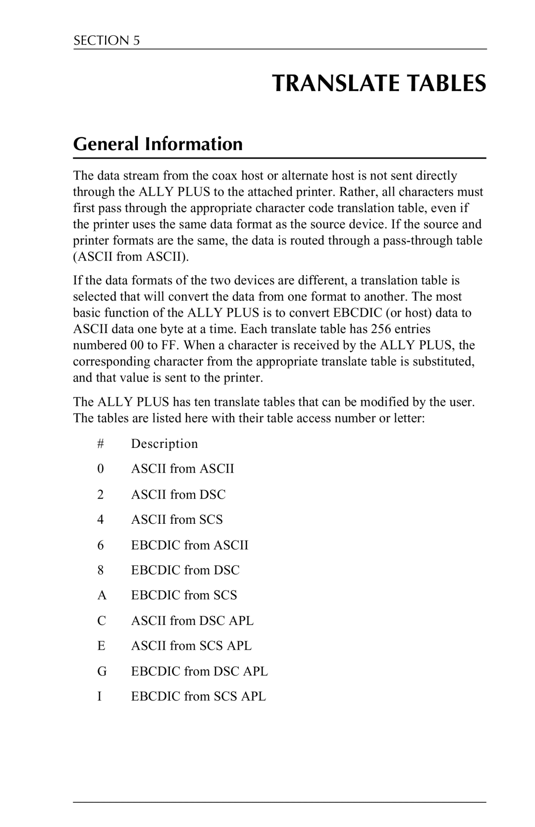 Xerox 6287 user manual Translate Tables 