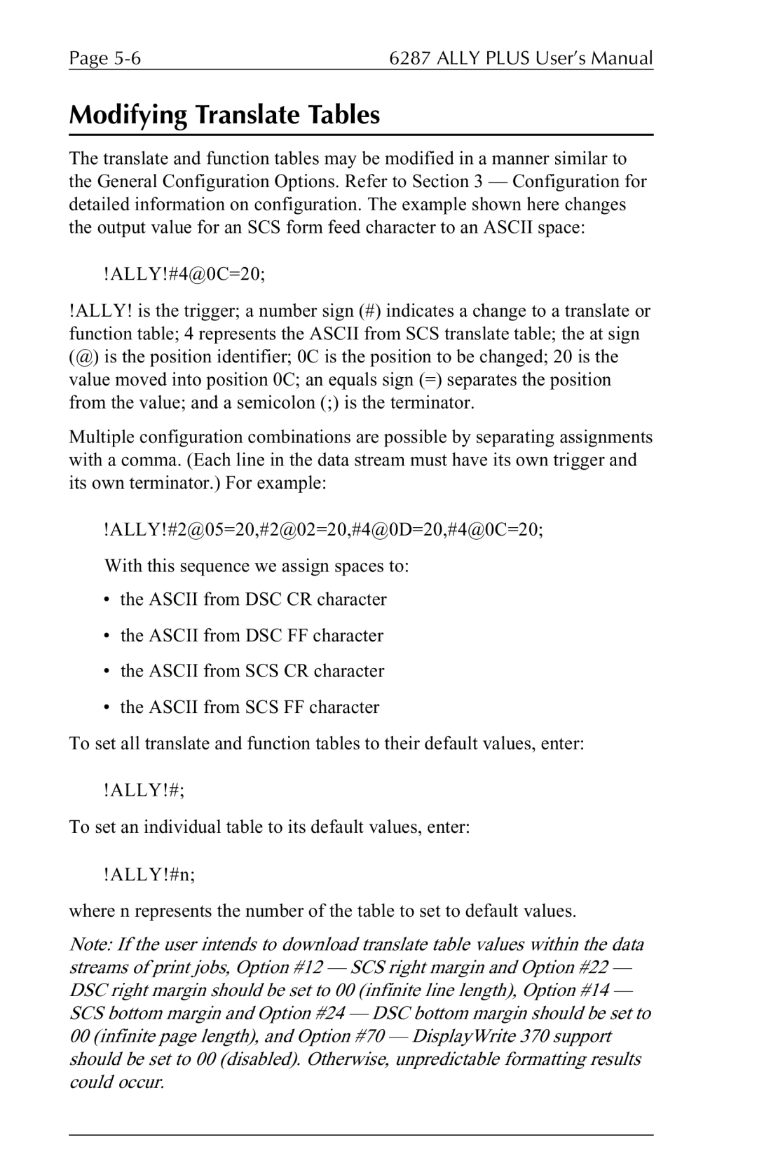 Xerox 6287 user manual Modifying Translate Tables 