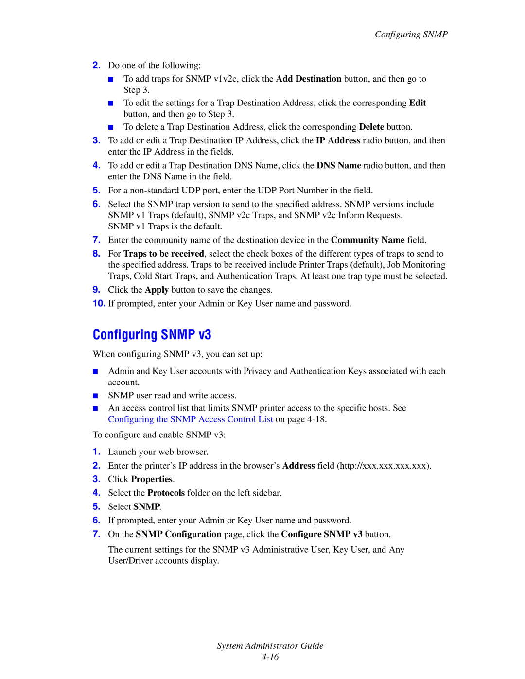 Xerox 6300, 6350, 8500, 8550 manual Configuring Snmp 