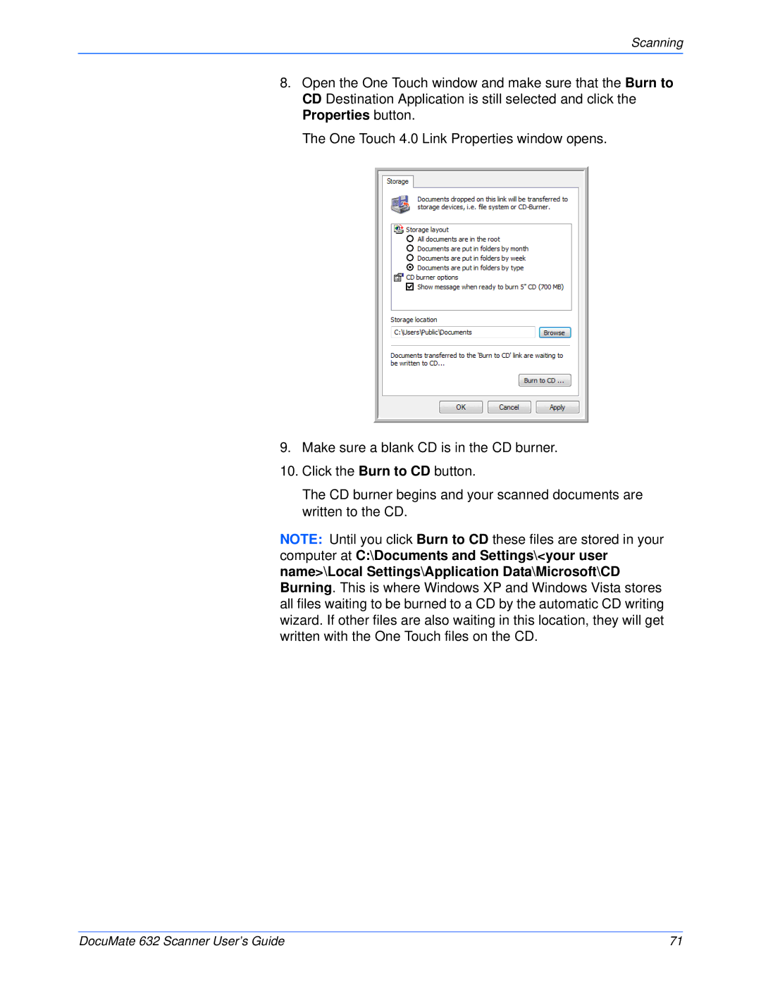 Xerox 632 manual Scanning 