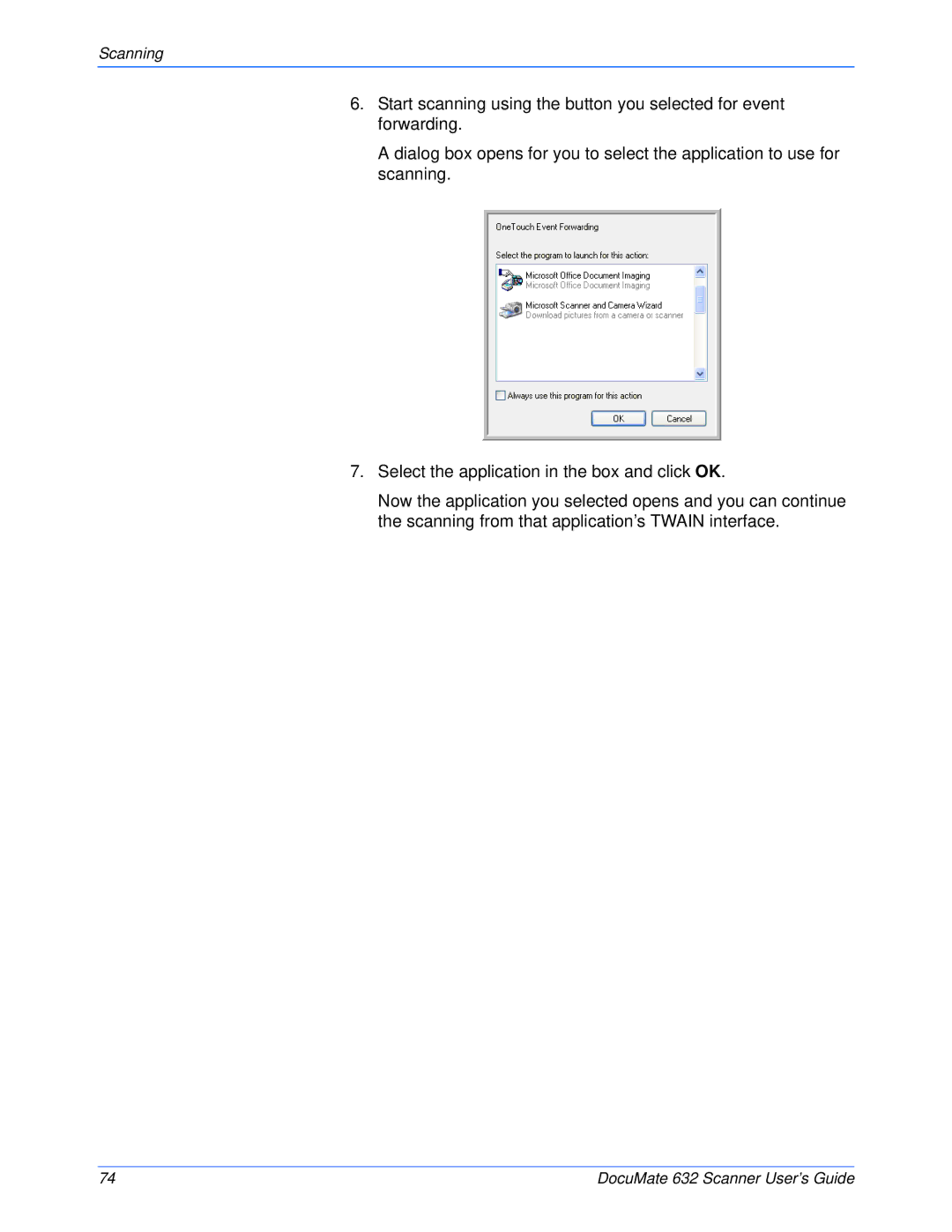 Xerox 632 manual Scanning 