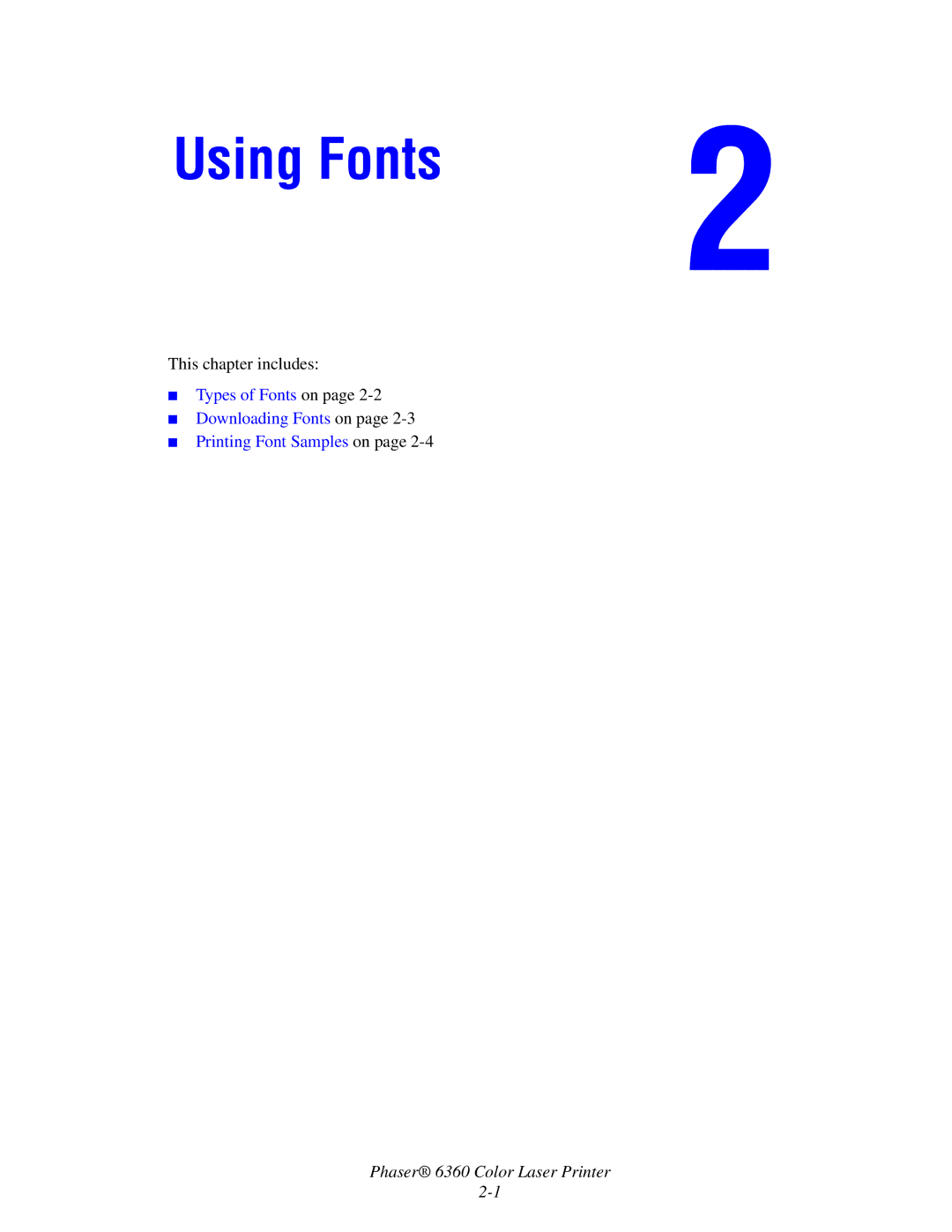 Xerox 6360 manual Using Fonts 