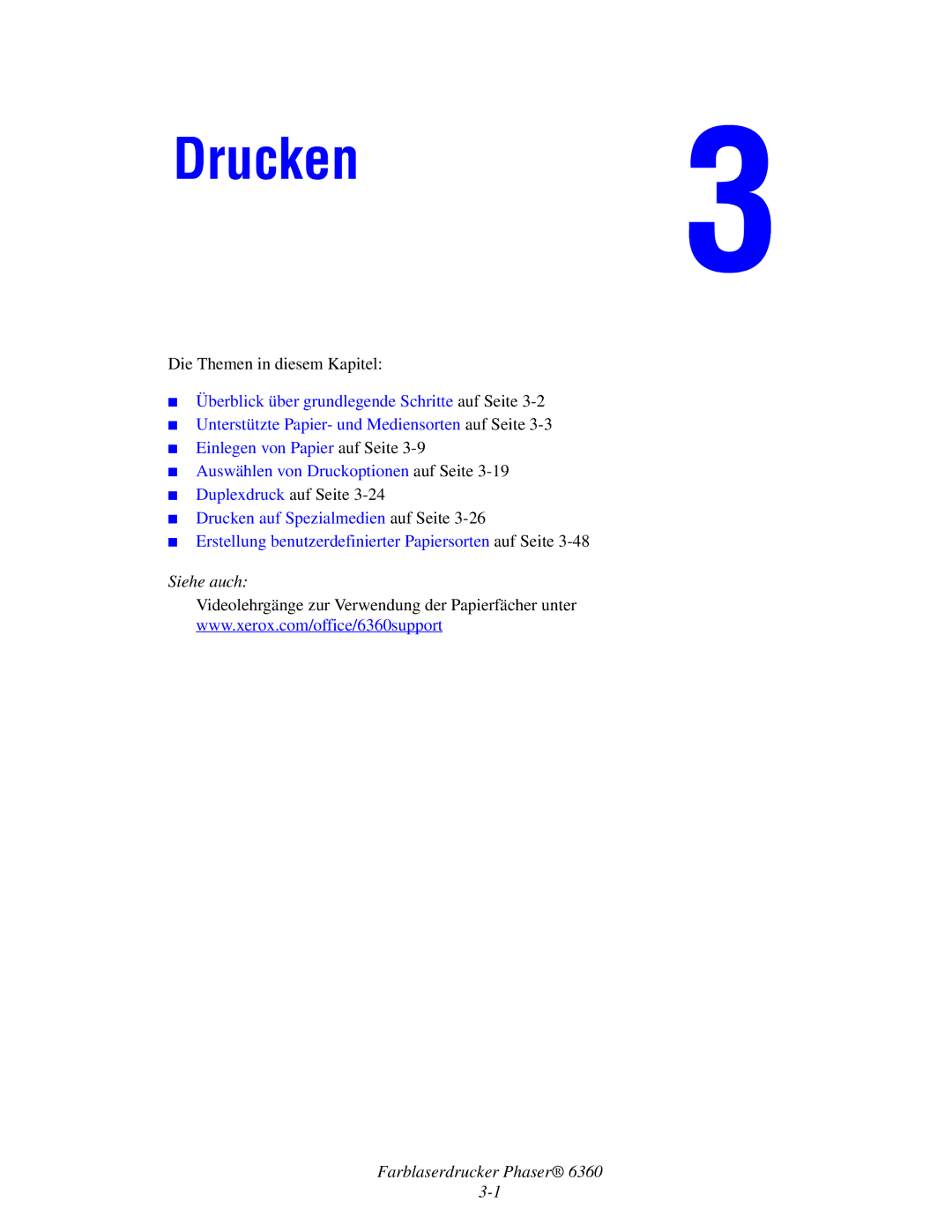 Xerox 6360 manual Drucken 