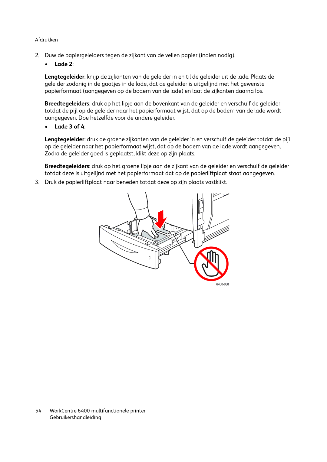 Xerox 6400 manual Lade 3 