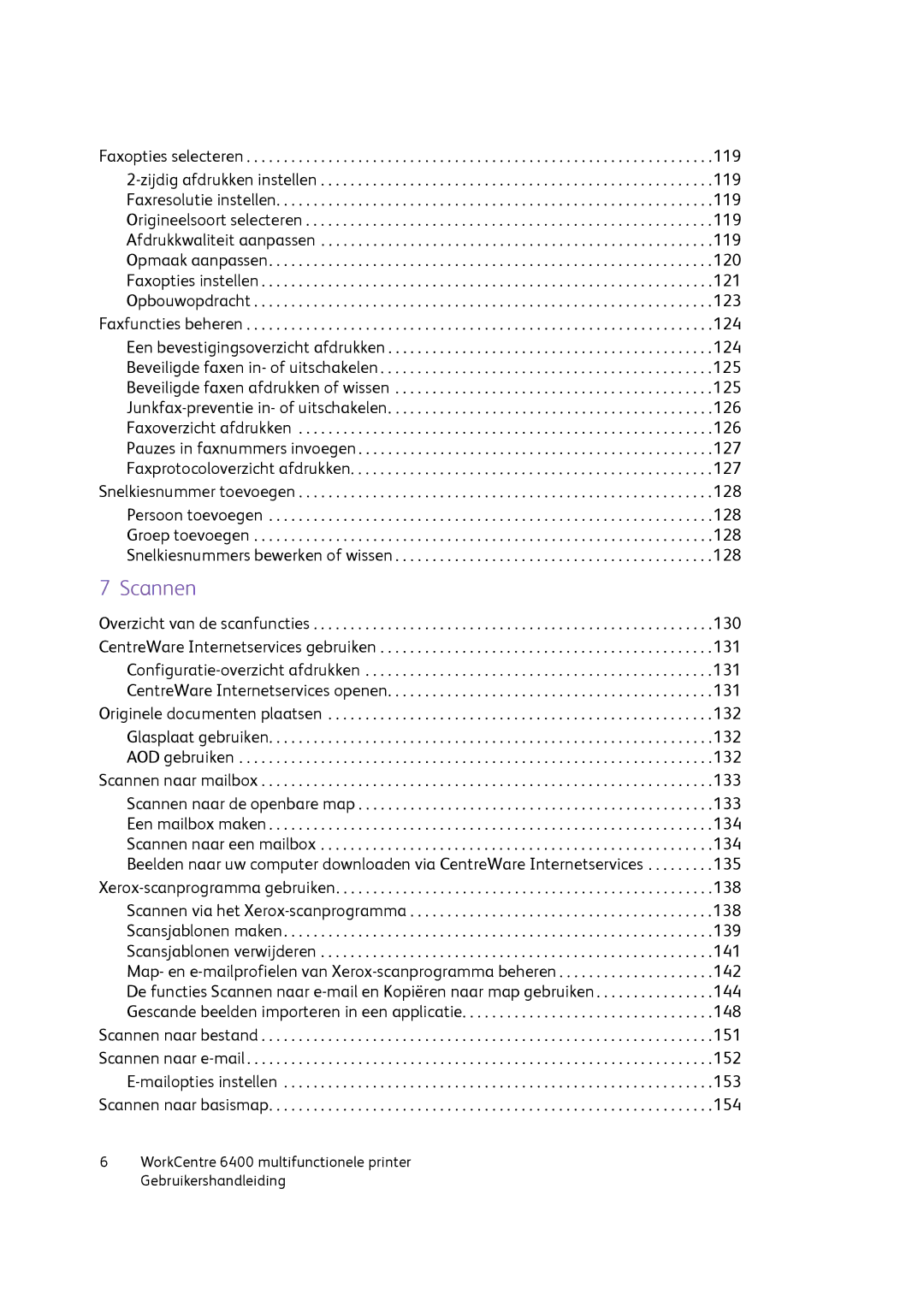 Xerox 6400 manual Scannen 