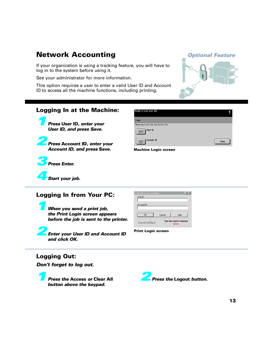 Xerox C65, C75, C90, 65, 75, 90 manual Network Accounting 