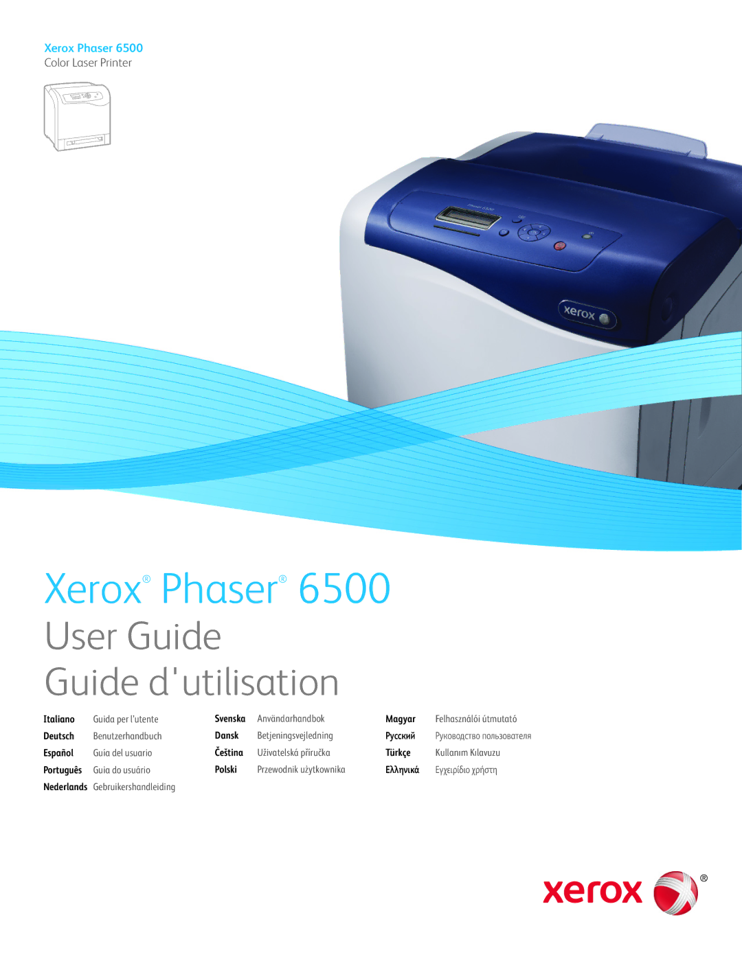 Xerox 6500 manual Xerox Phaser 