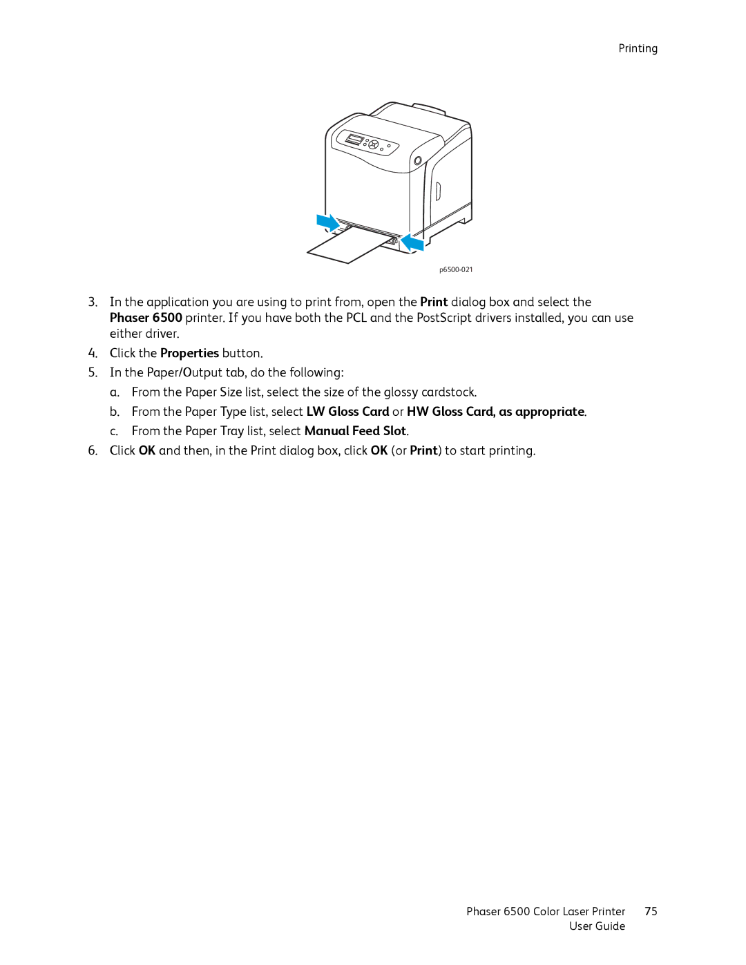 Xerox manual P6500-021 