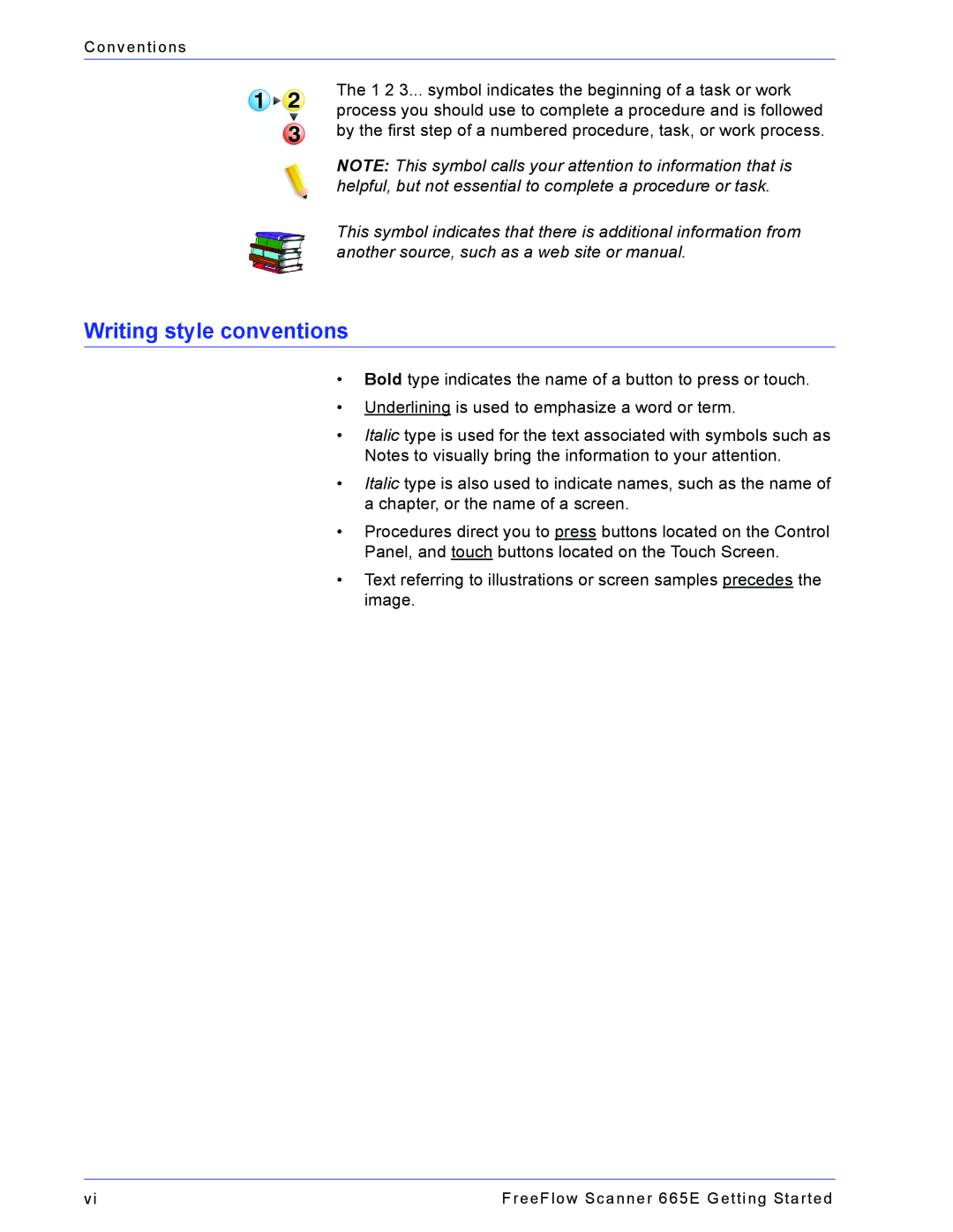 Xerox 665E manual Writing style conventions 