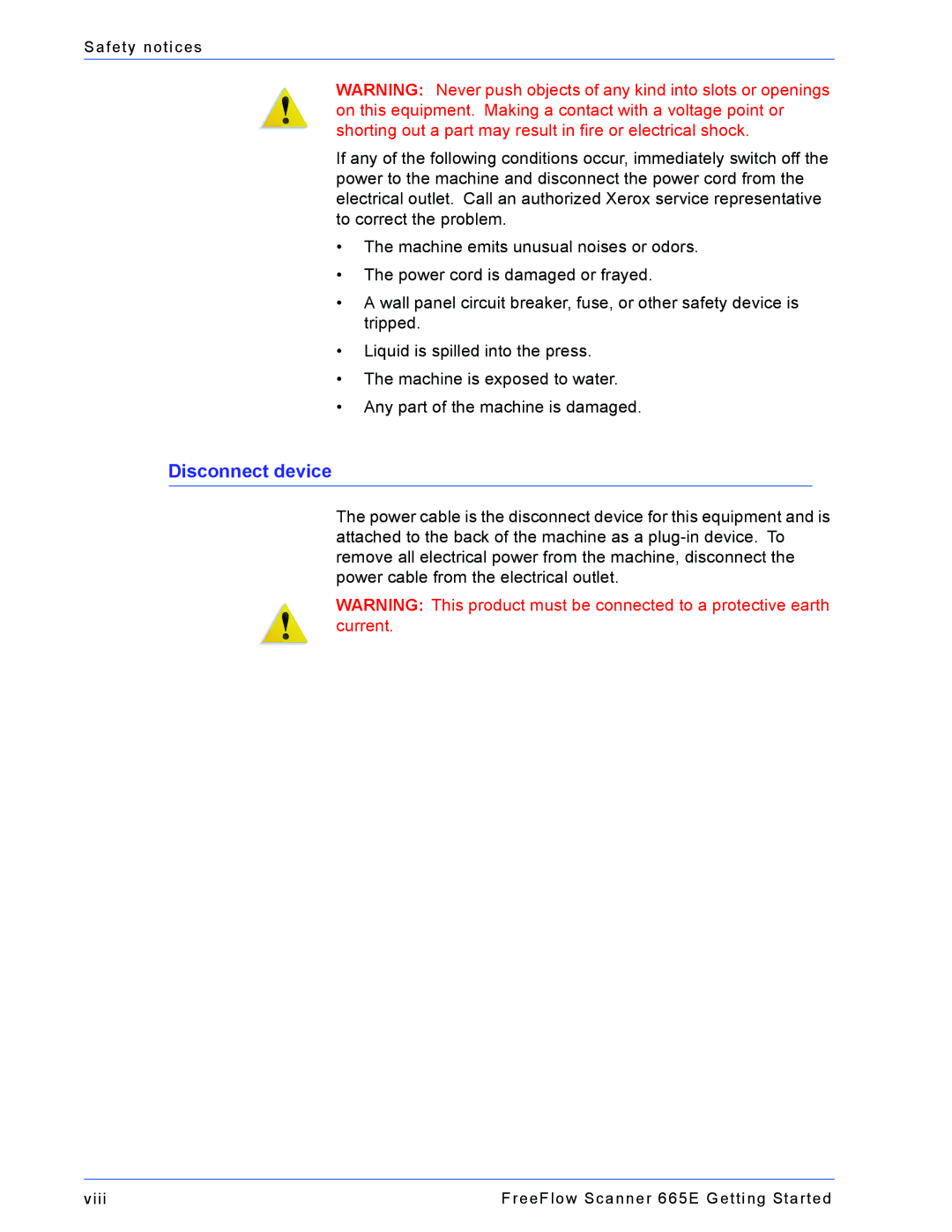 Xerox 665E manual Disconnect device 