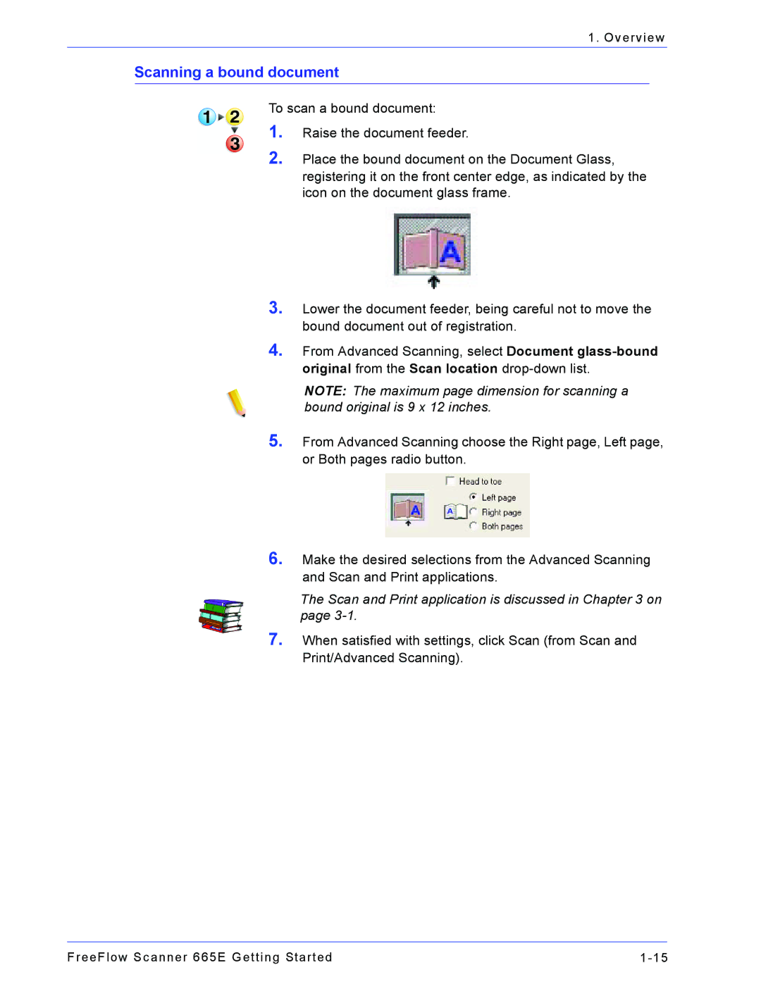 Xerox 665E manual Scanning a bound document 