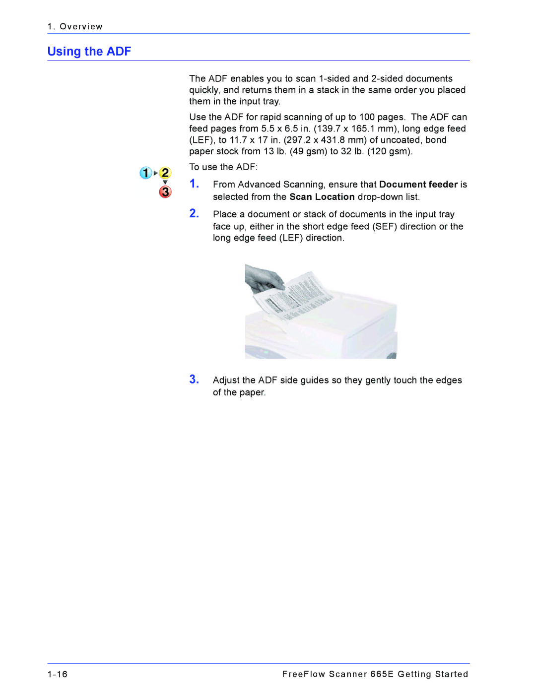 Xerox 665E manual Using the ADF 