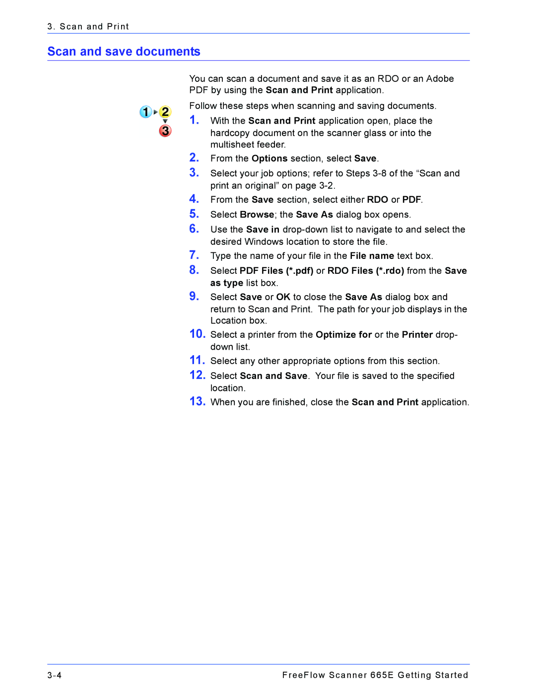 Xerox 665E manual Scan and save documents 