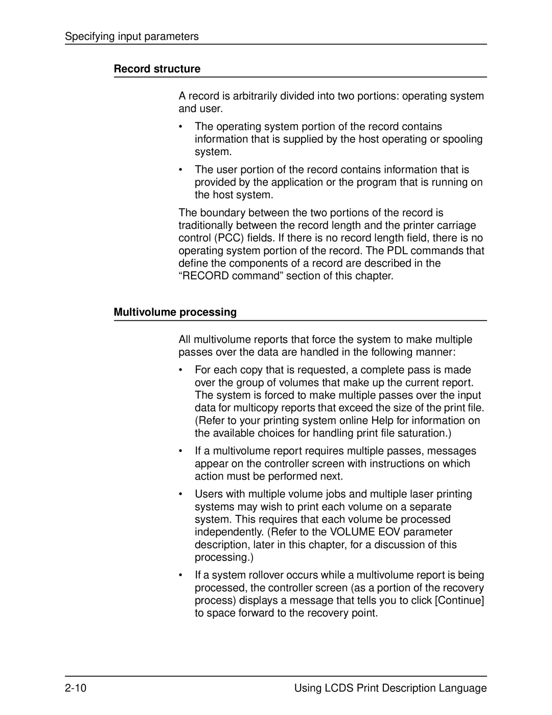 Xerox 701P21091 manual Record structure, Multivolume processing 