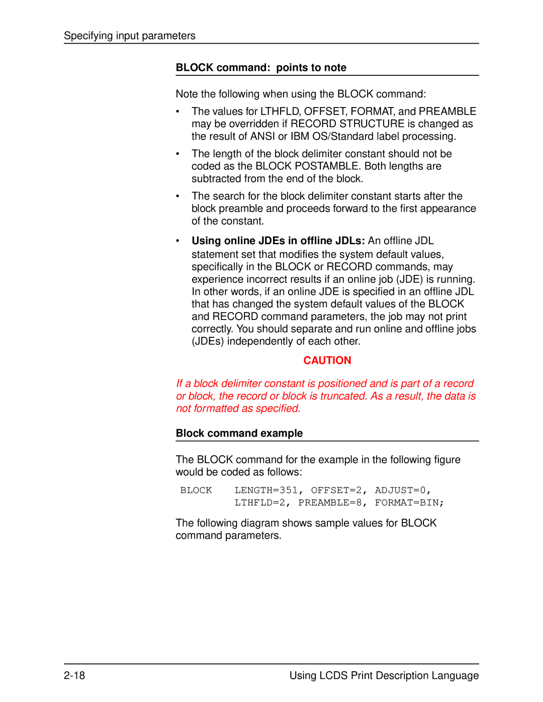 Xerox 701P21091 manual Block command points to note, Block command example 