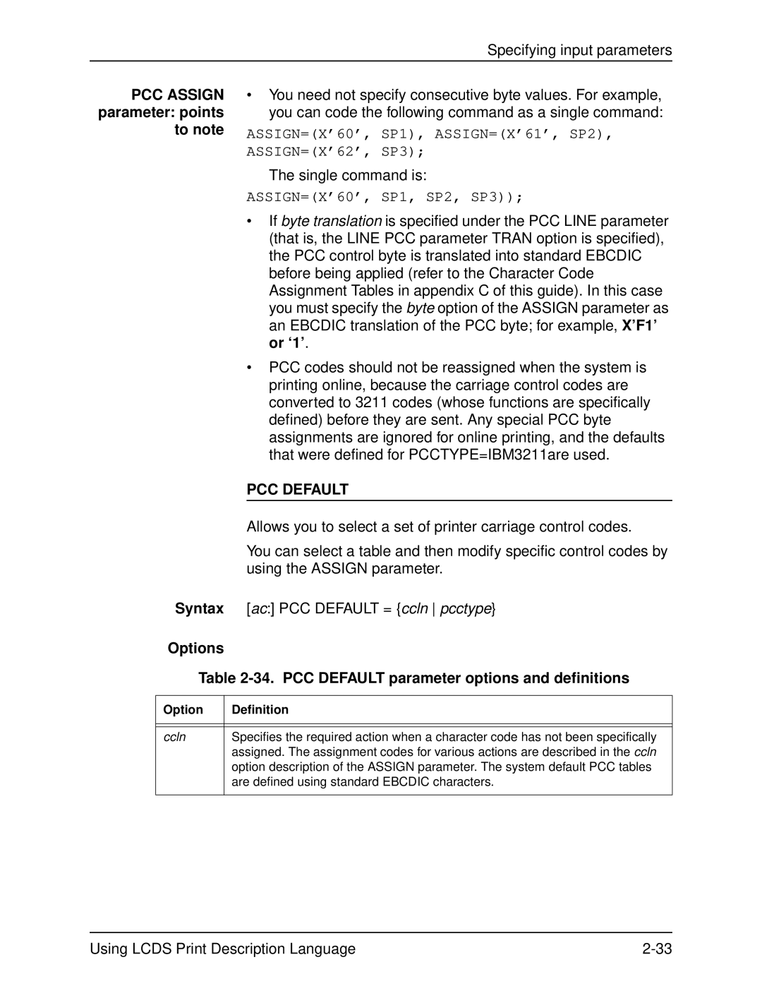 Xerox 701P21091 manual PCC Assign parameter points to note, PCC Default 