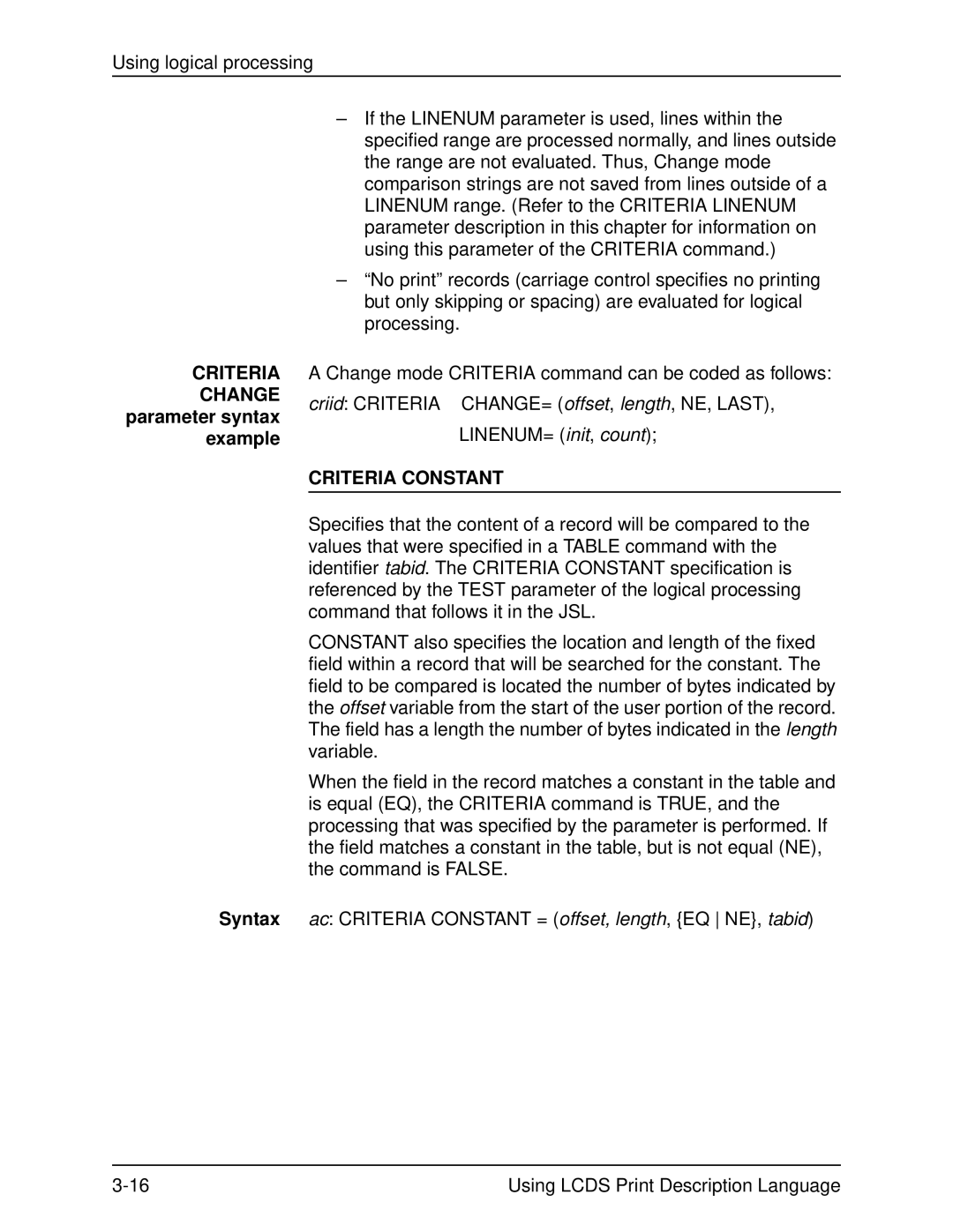 Xerox 701P21091 manual Change parameter syntax example Syntax, Criteria Constant 