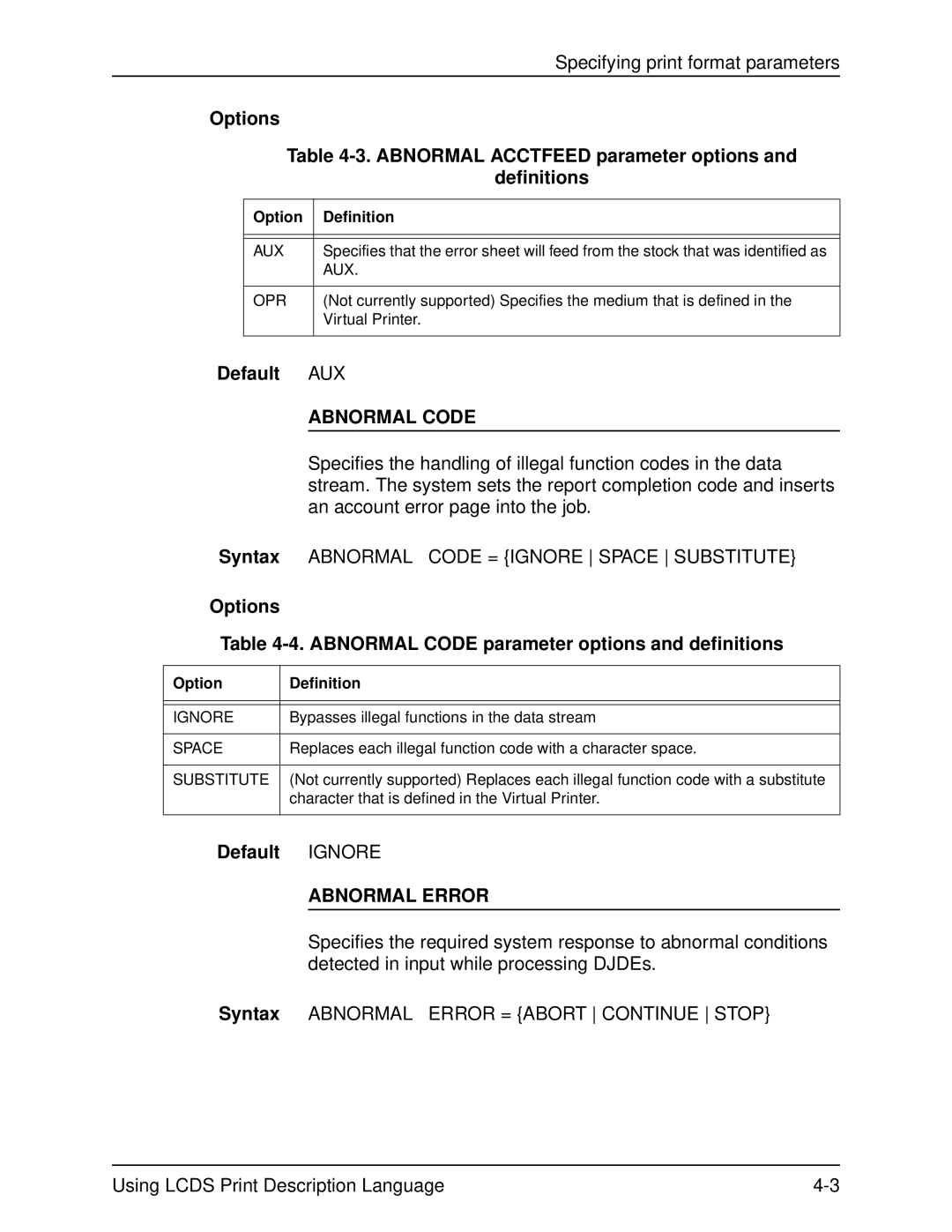 Xerox 701P21091 manual Abnormal Code, Abnormal Error 