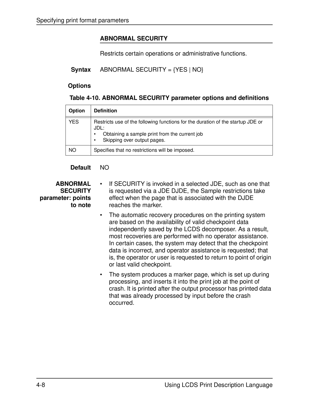 Xerox 701P21091 manual Abnormal Security, Jdl 