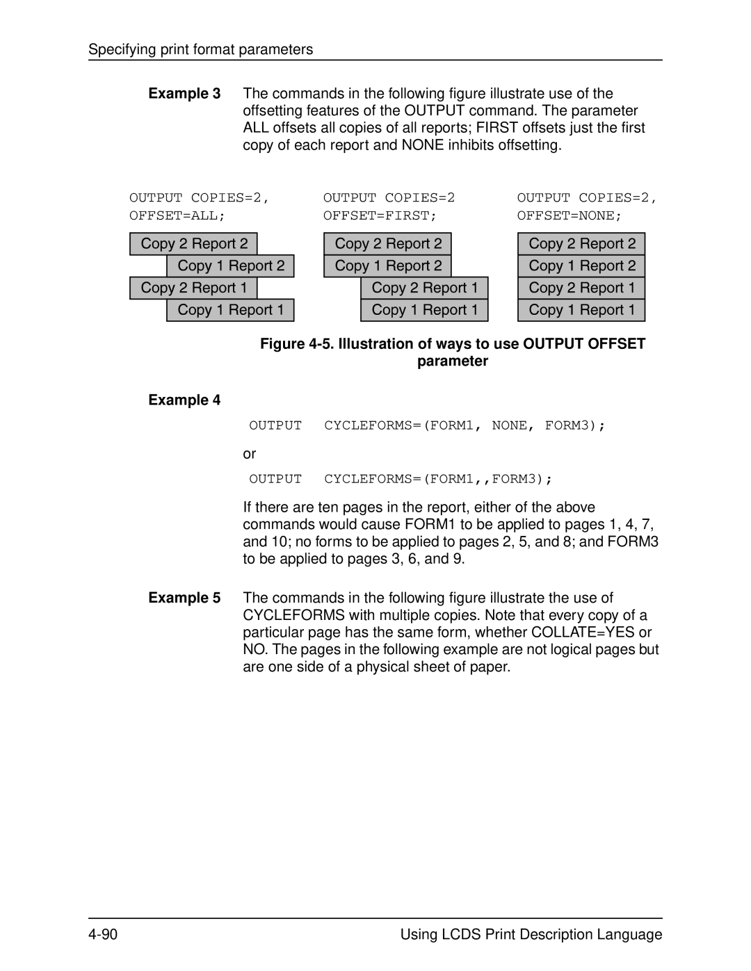 Xerox 701P21091 manual Illustration of ways to use Output Offset Parameter Example 