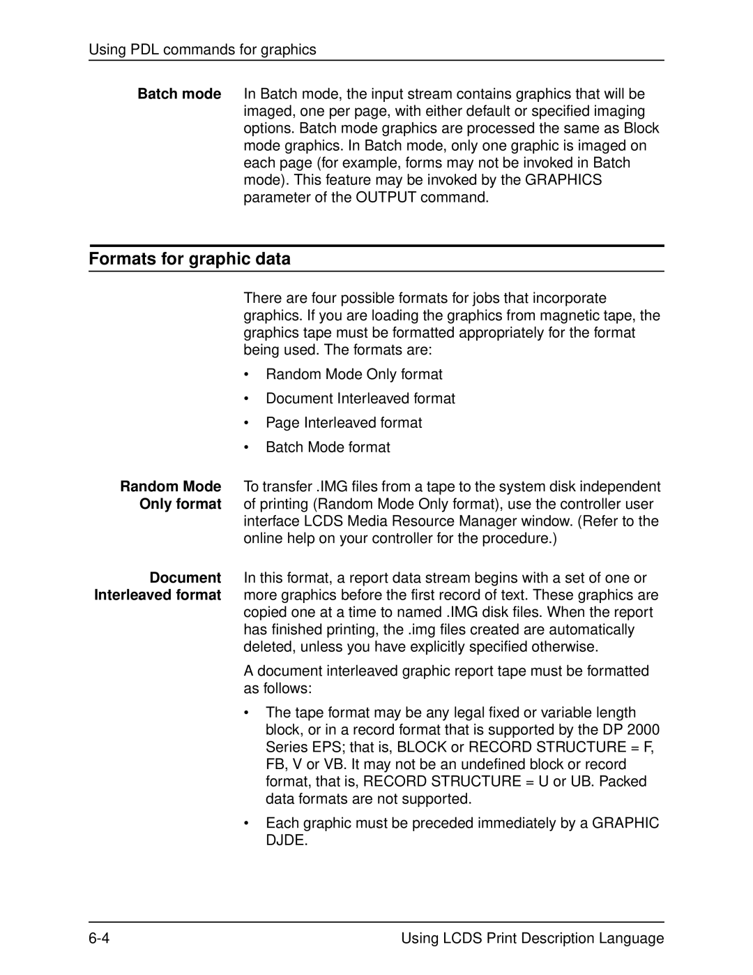 Xerox 701P21091 manual Formats for graphic data 