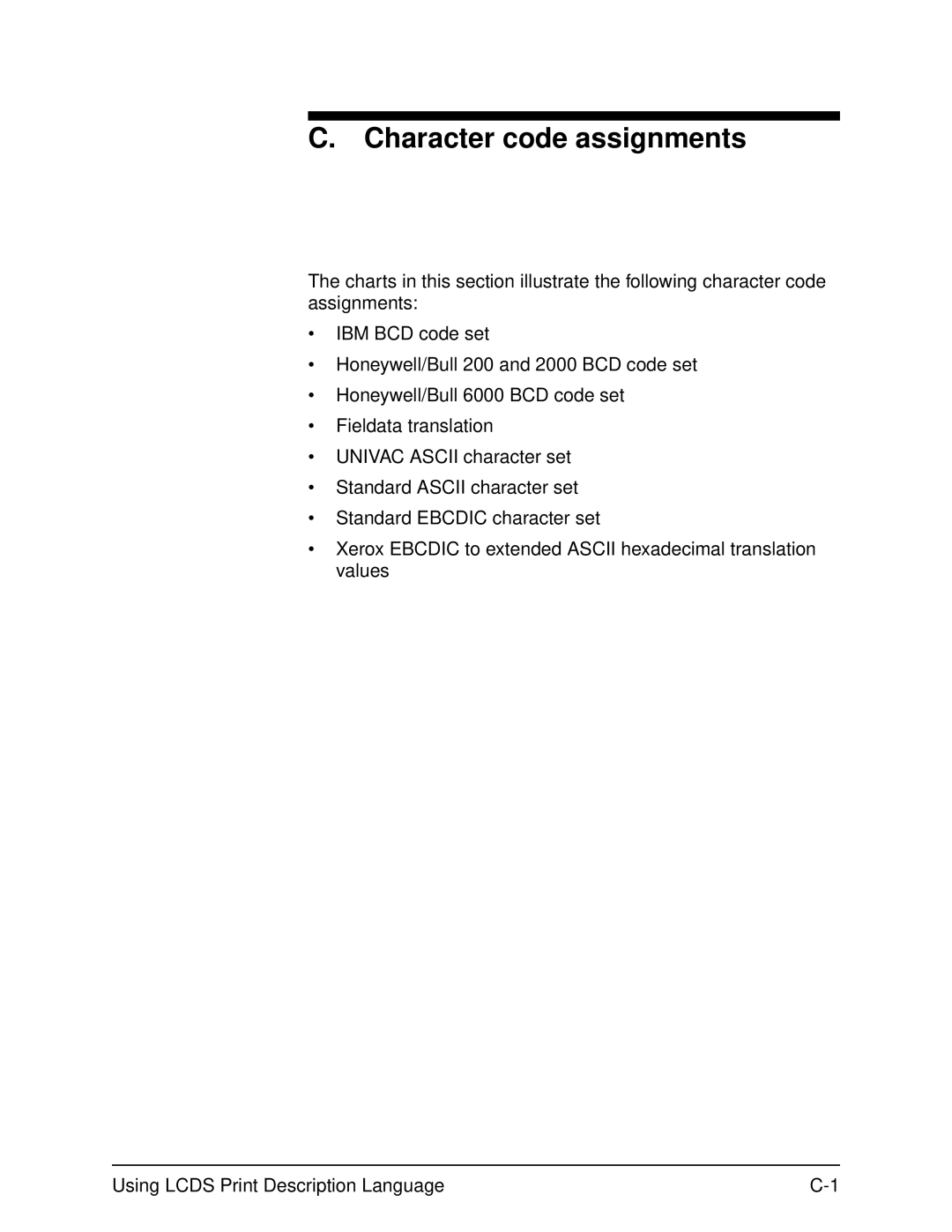 Xerox 701P21091 manual Character code assignments 