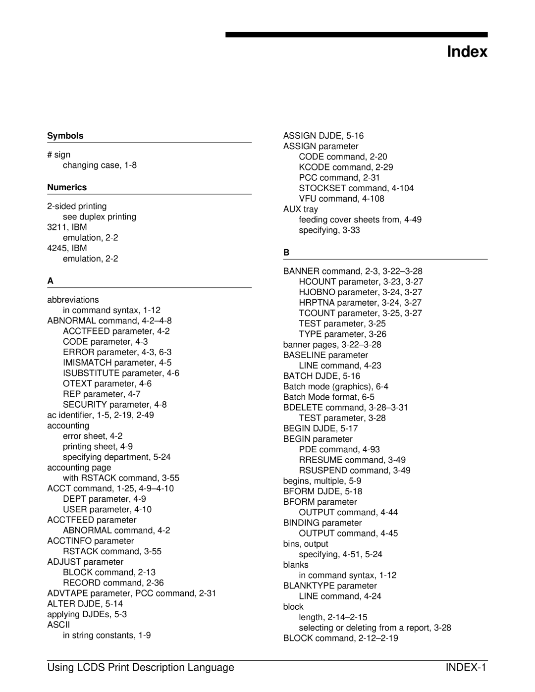 Xerox 701P21091 manual Symbols, Numerics 