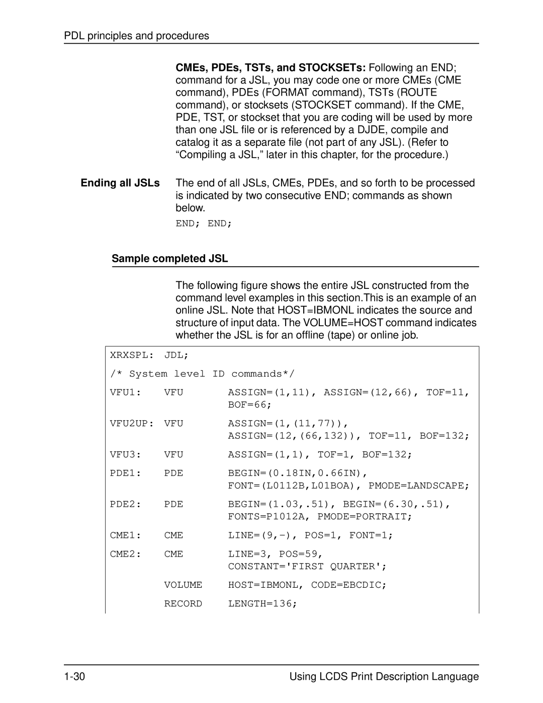 Xerox 701P21091 manual Sample completed JSL 