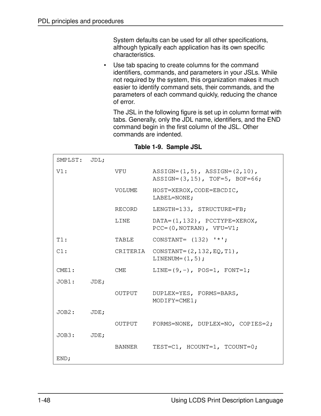 Xerox 701P21091 manual Smplst JDL VFU 