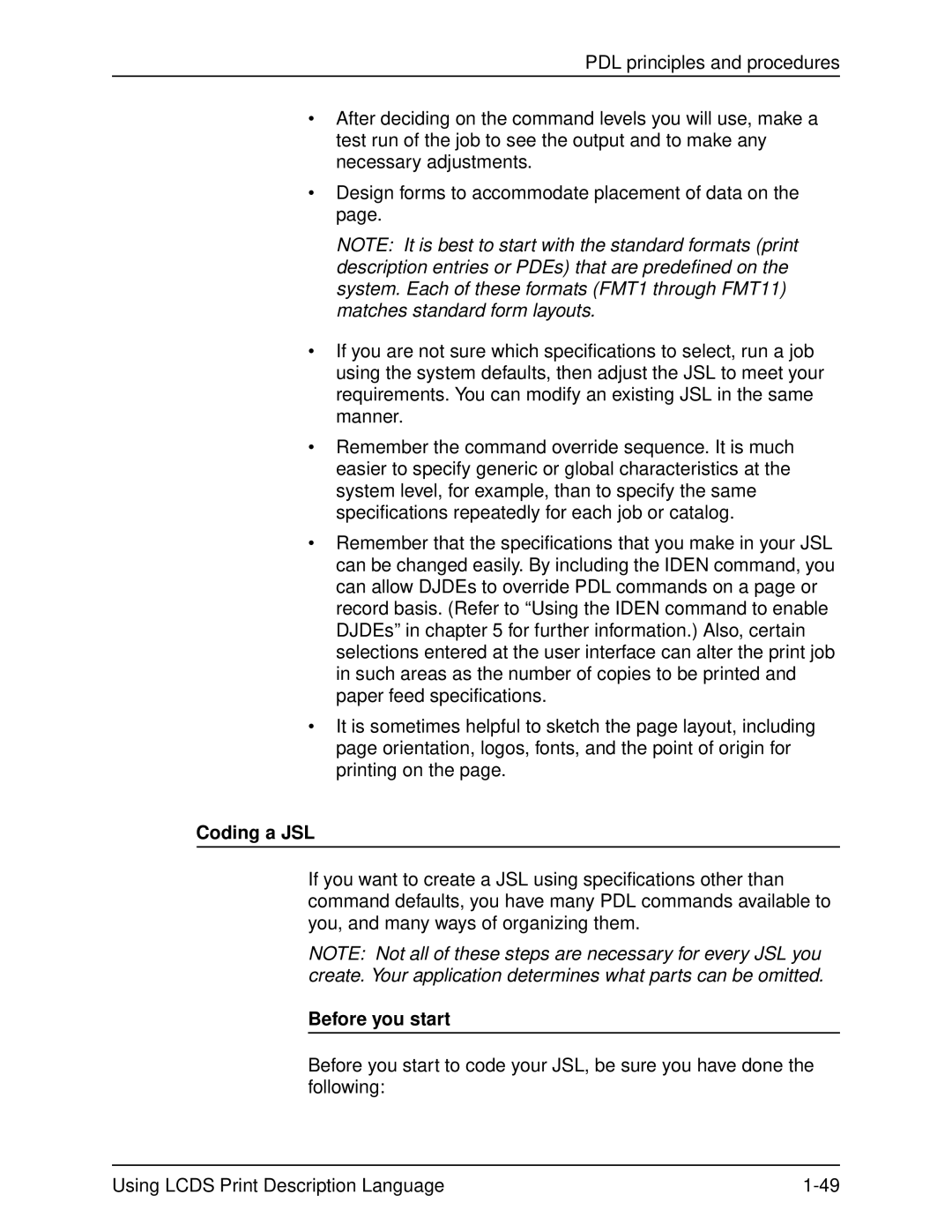 Xerox 701P21091 manual Coding a JSL, Before you start 