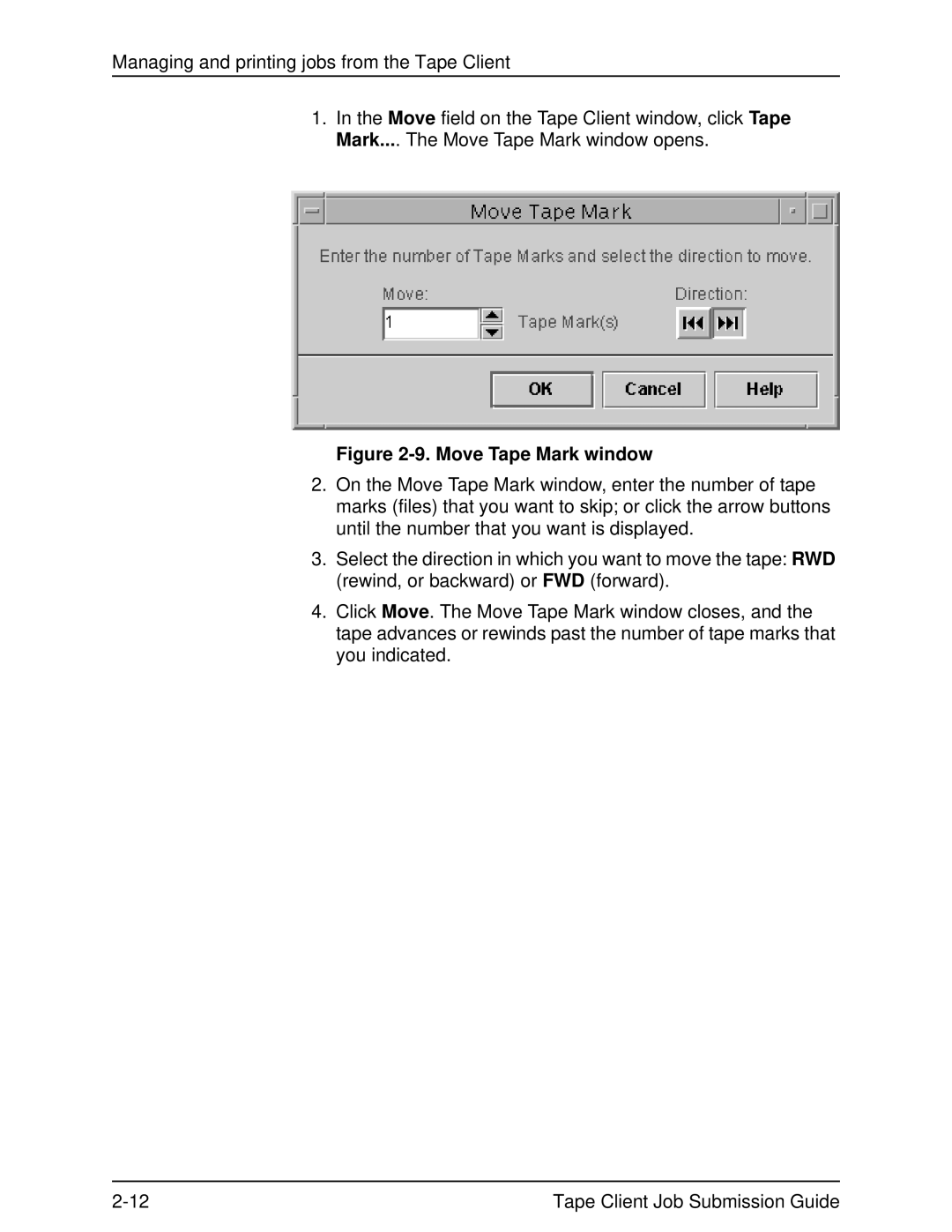 Xerox 701P21110 manual Move Tape Mark window 