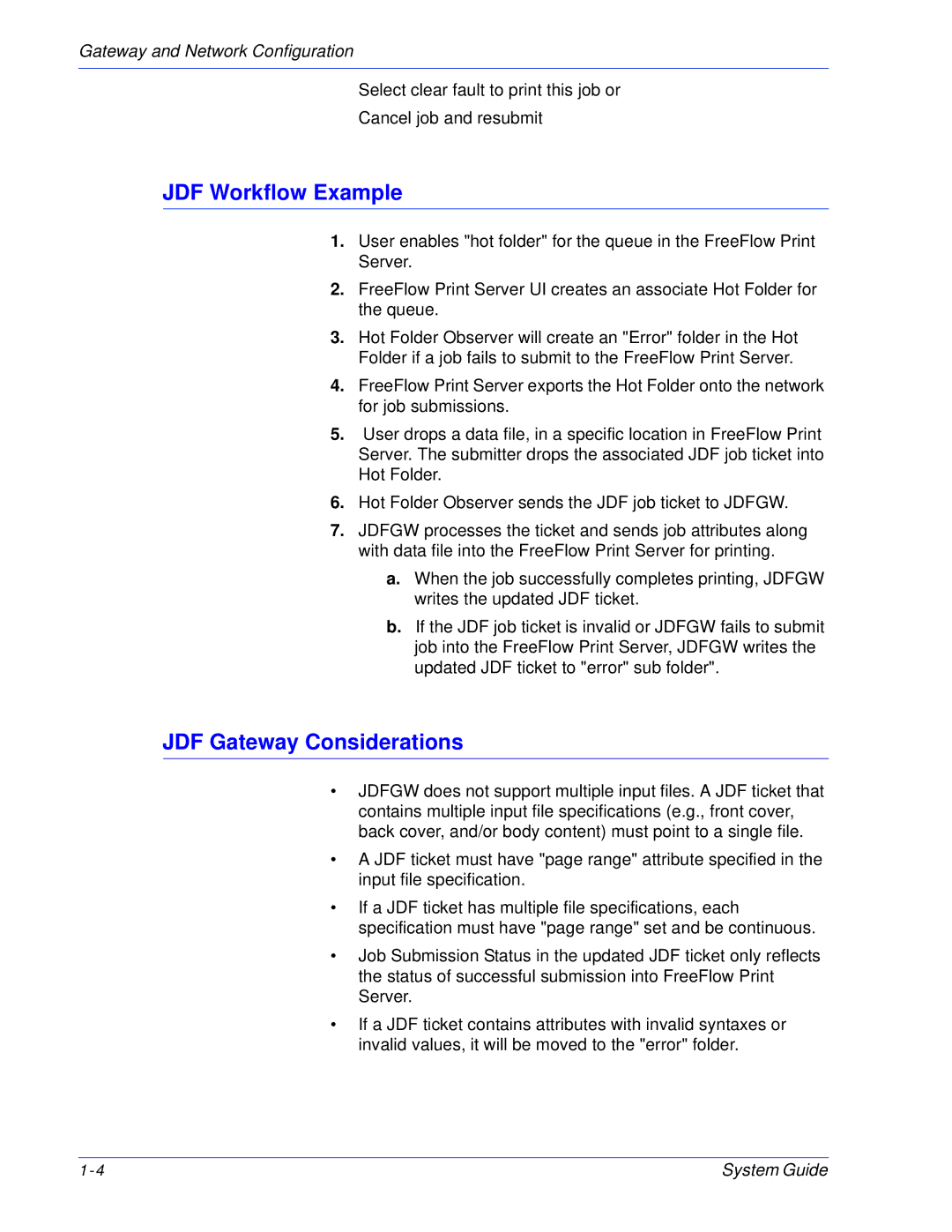 Xerox 701P25032 manual JDF Workflow Example, JDF Gateway Considerations 