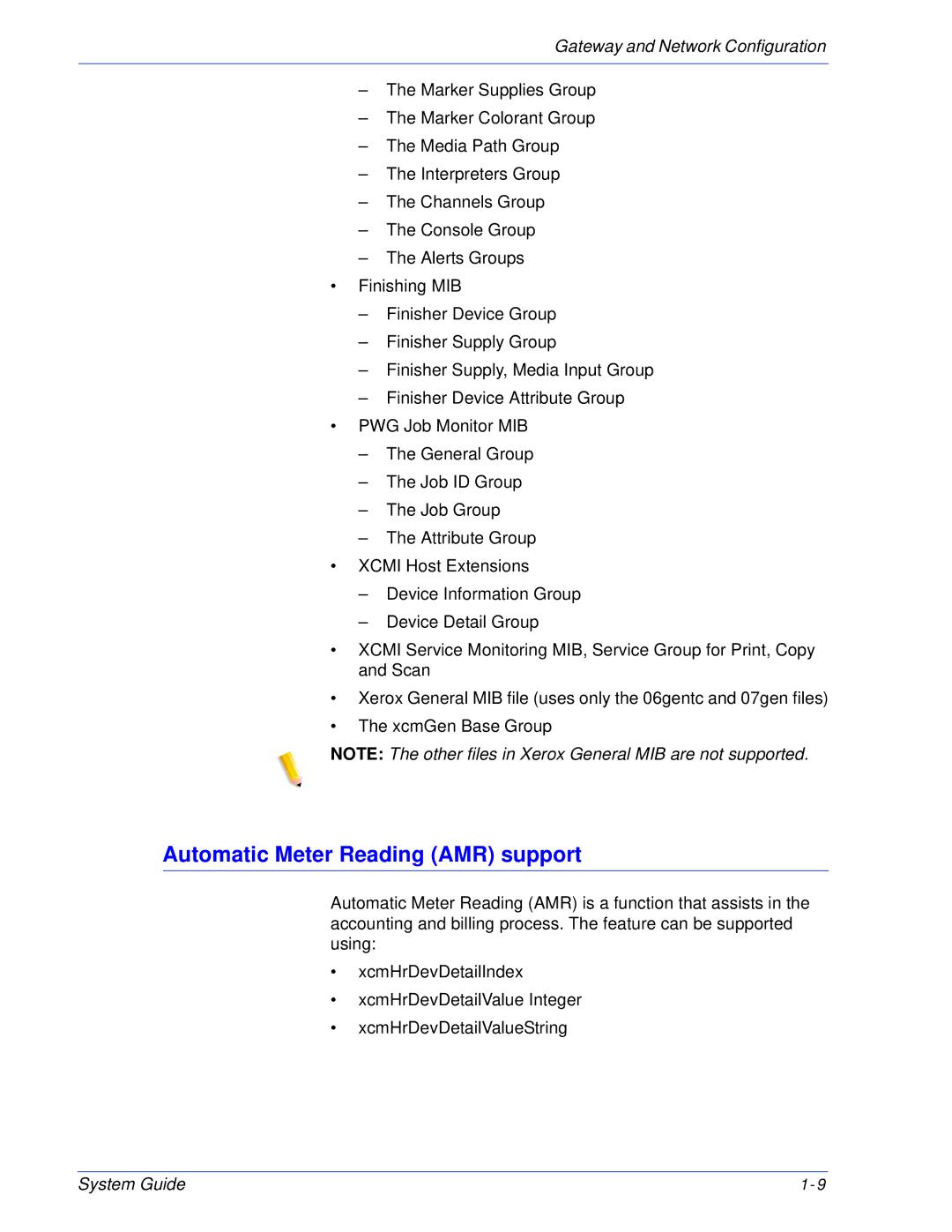 Xerox 701P25032 manual Automatic Meter Reading AMR support 