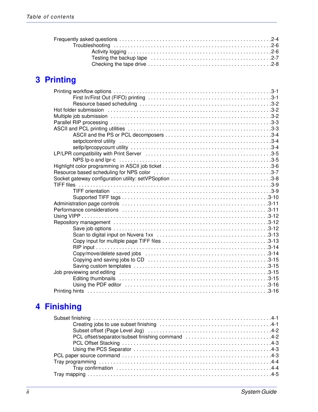 Xerox 701P25032 manual Printing, Finishing 